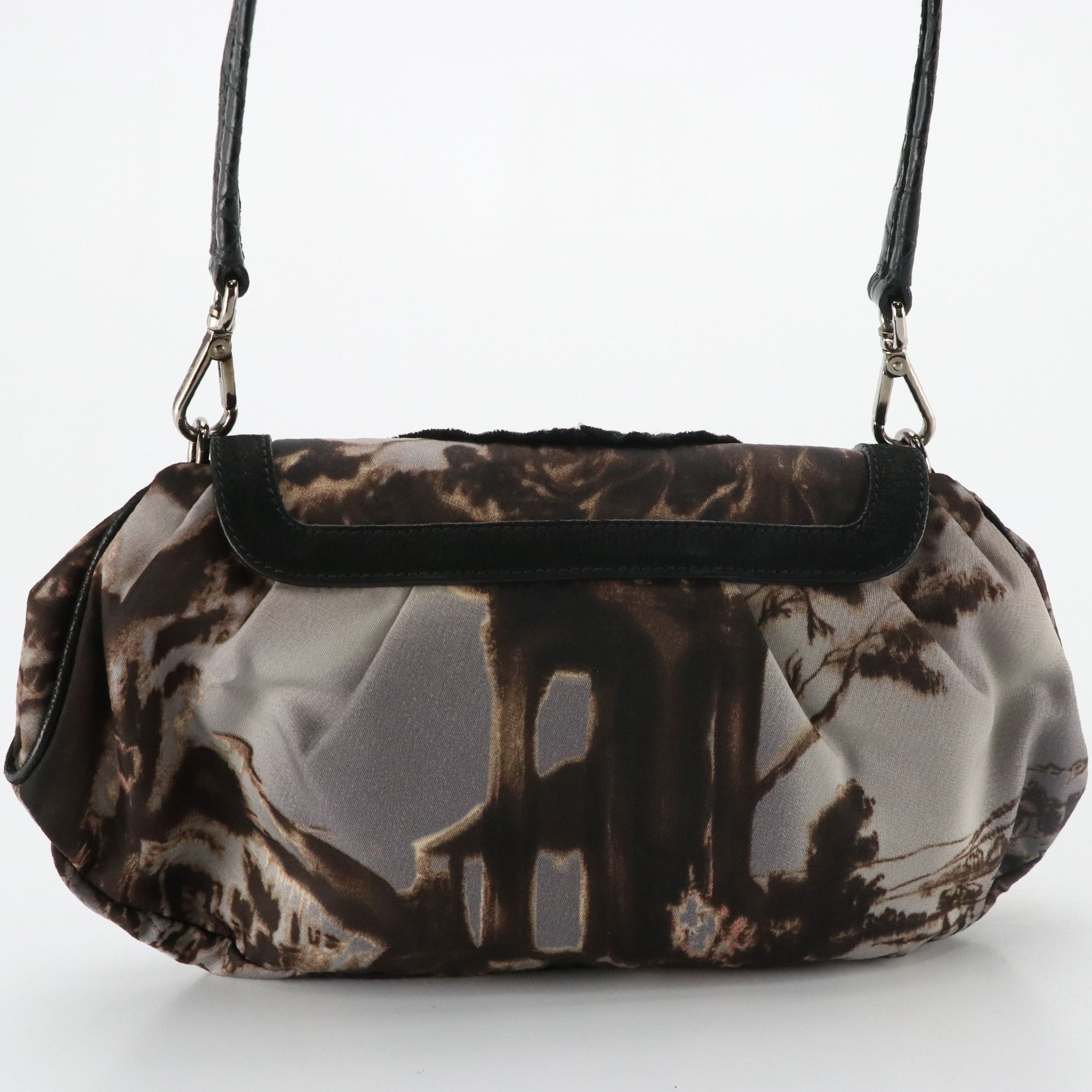 Prada Embellished Skipper Shoulder Bag in New York Street Templi Tessuto Nylon