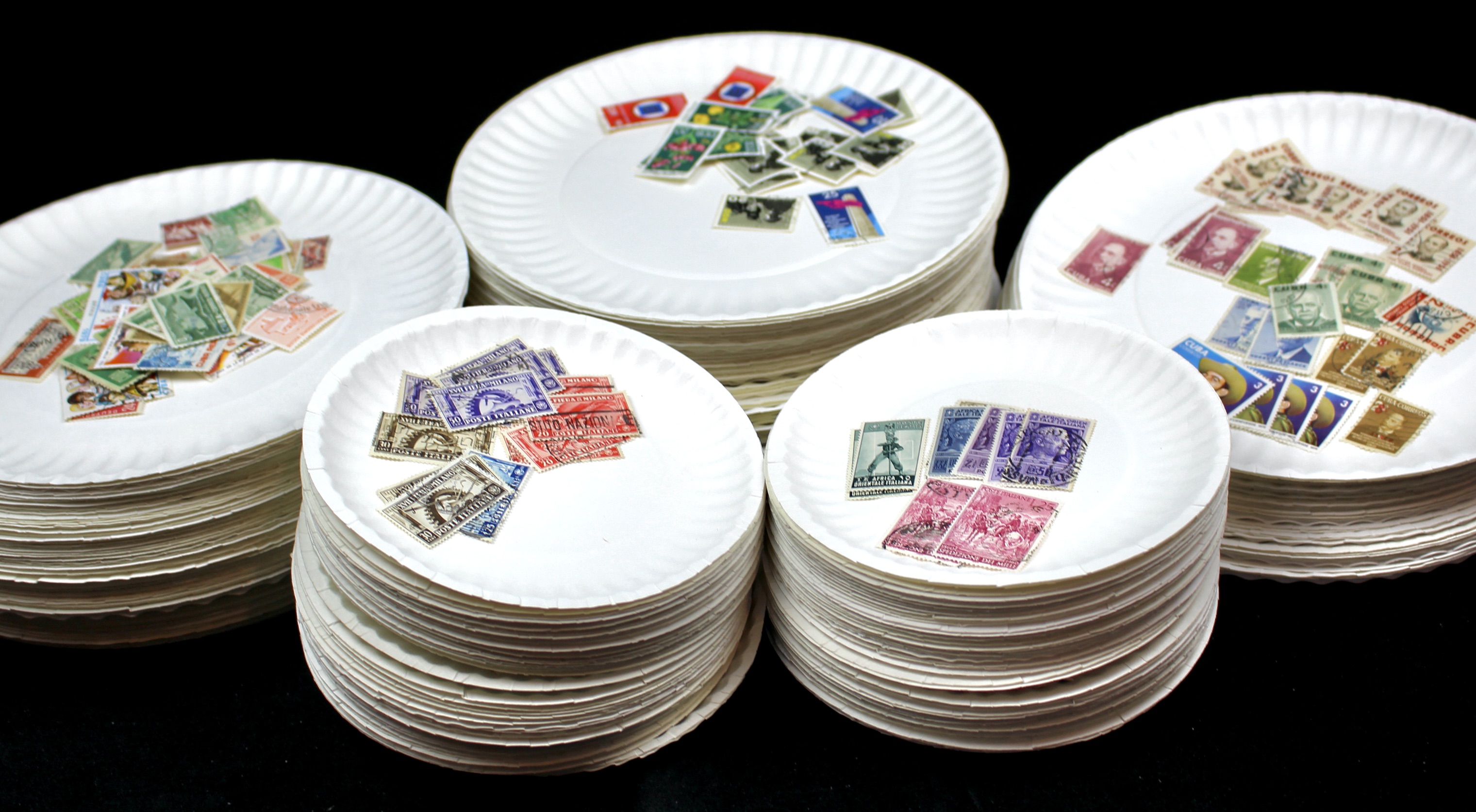 Box of Thousands of Mint and Used Worldwide Postage Stamps