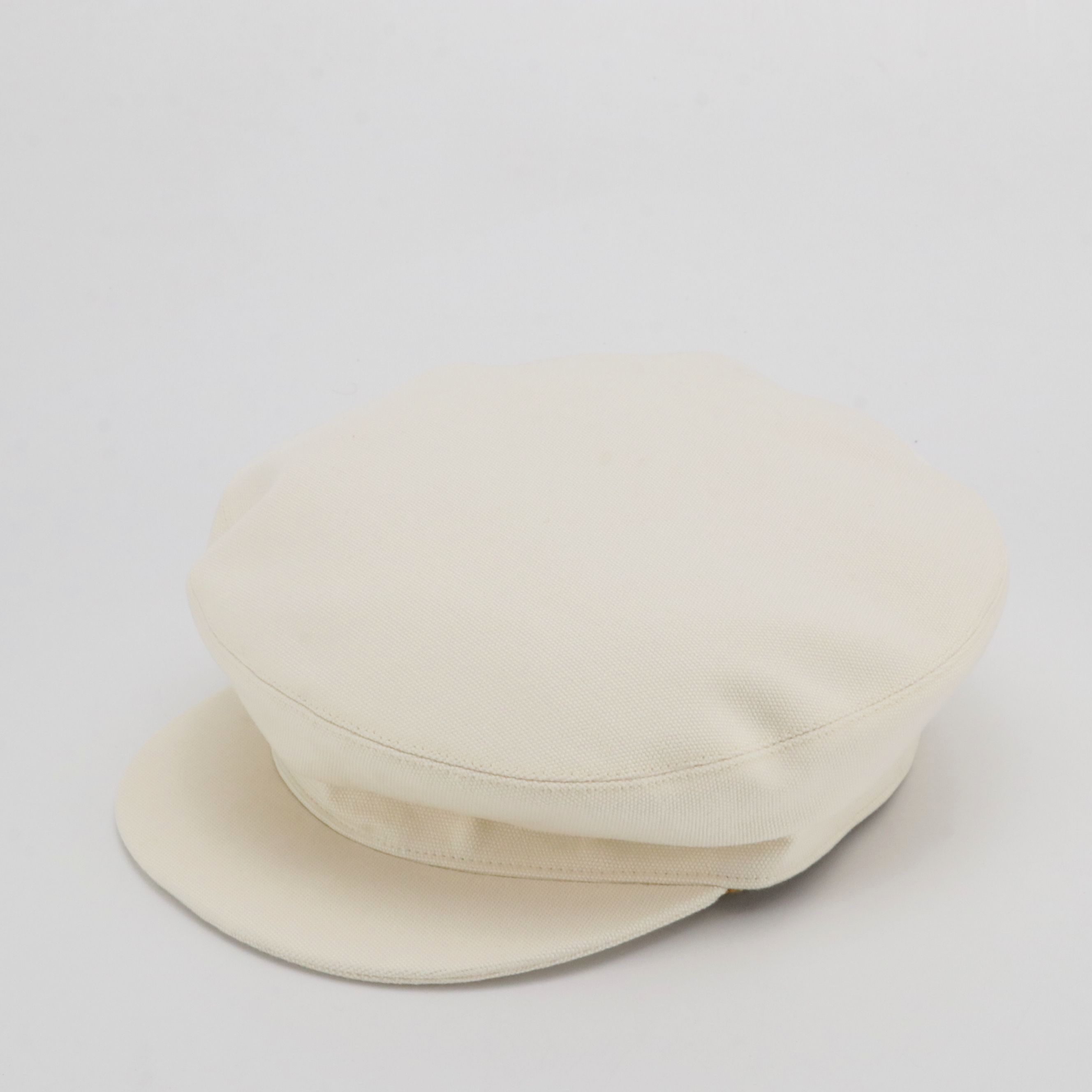 Hermès Newsboy Cap in White Canvas