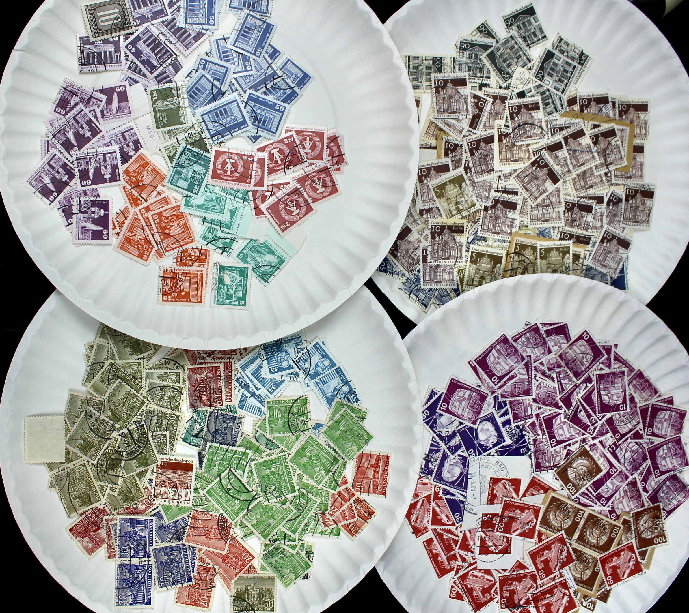 Box of Thousands of Mint and Used Worldwide Postage Stamps