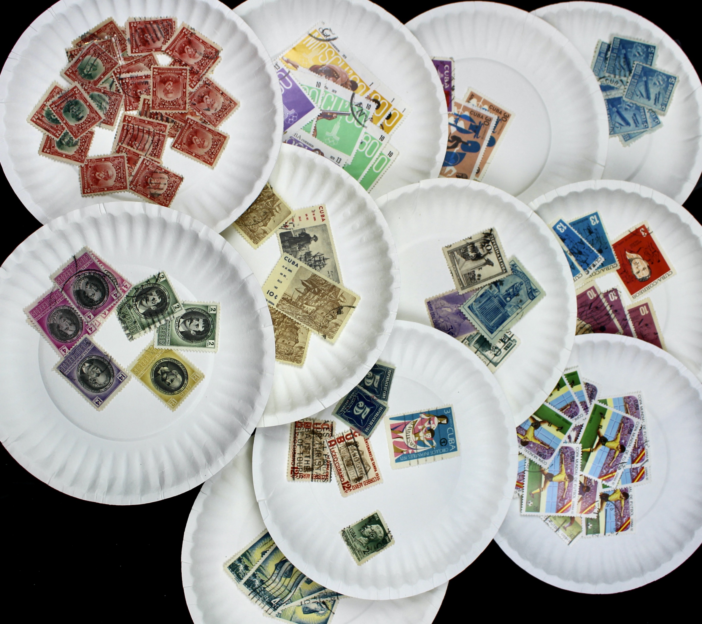 Box of Thousands of Mint and Used Worldwide Postage Stamps