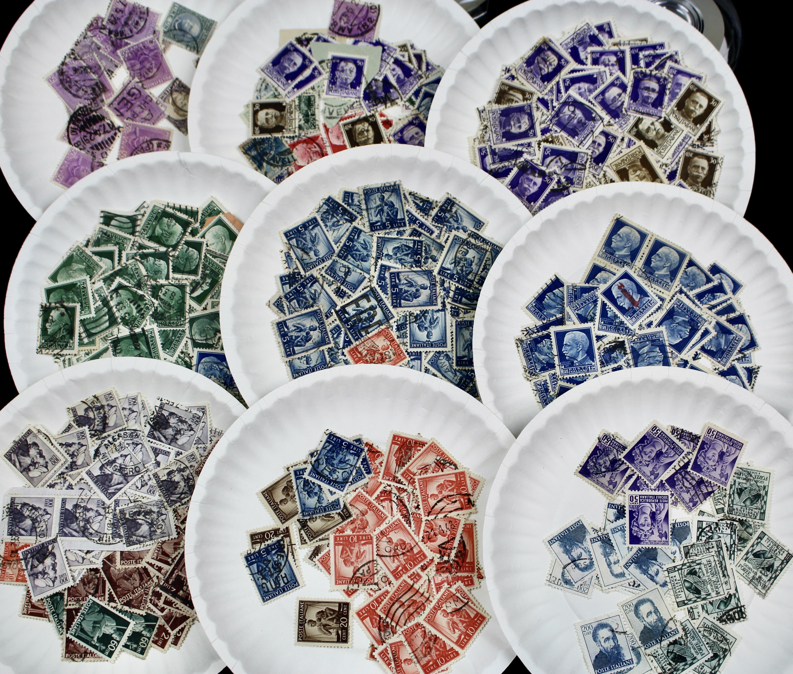 Box of Thousands of Mint and Used Worldwide Postage Stamps
