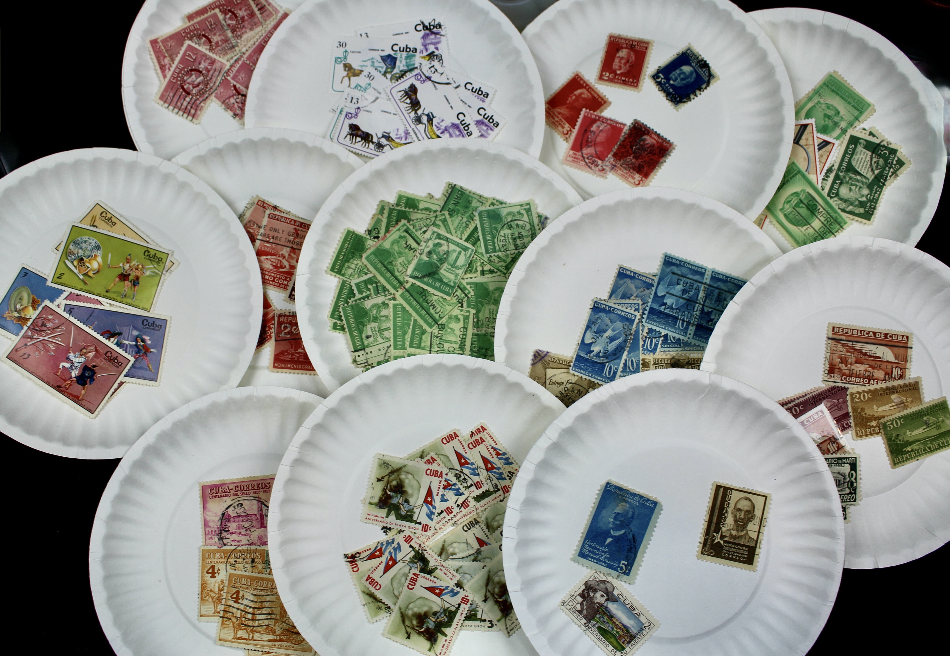 Box of Thousands of Mint and Used Worldwide Postage Stamps