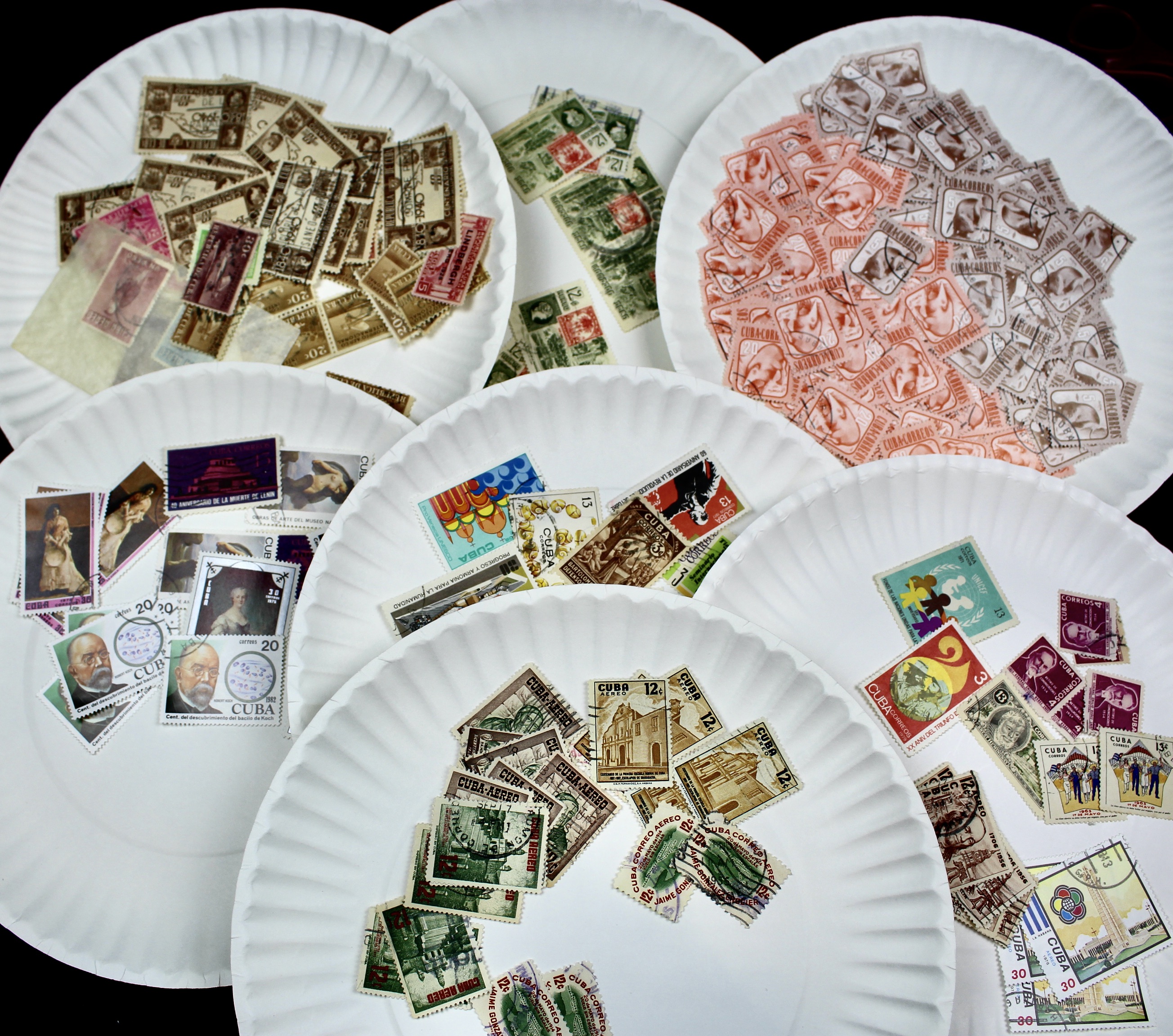 Box of Thousands of Mint and Used Worldwide Postage Stamps