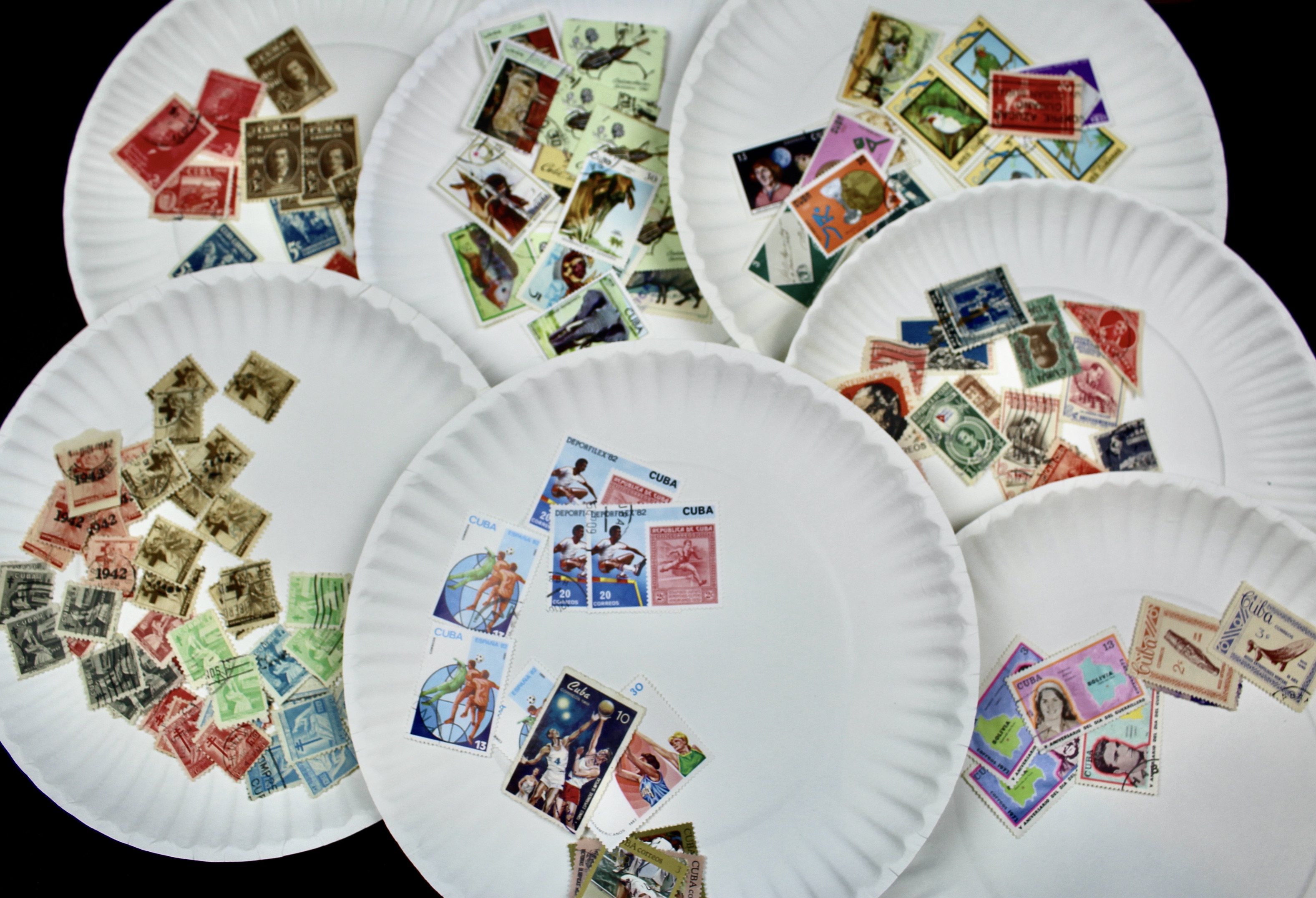 Box of Thousands of Mint and Used Worldwide Postage Stamps
