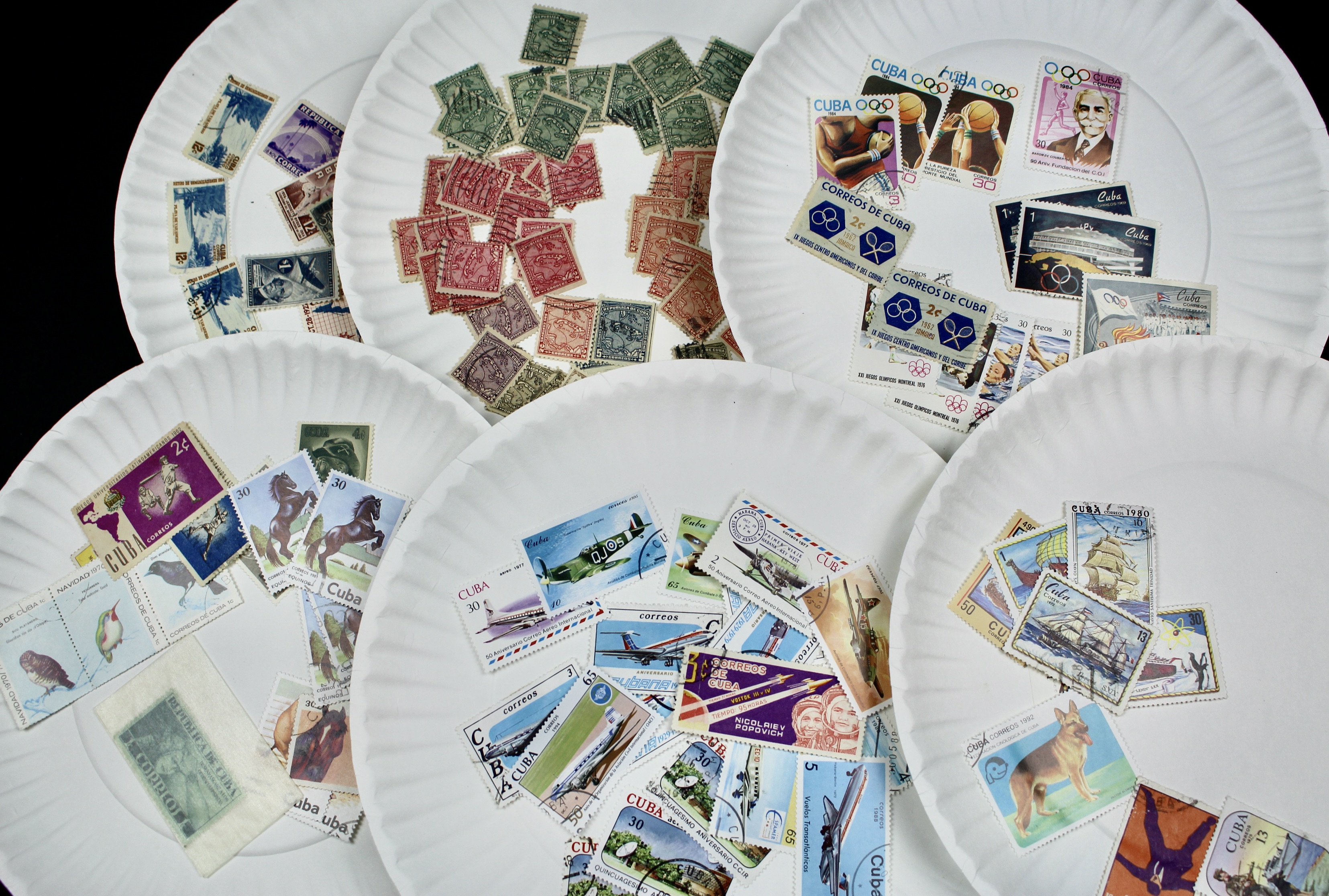 Box of Thousands of Mint and Used Worldwide Postage Stamps