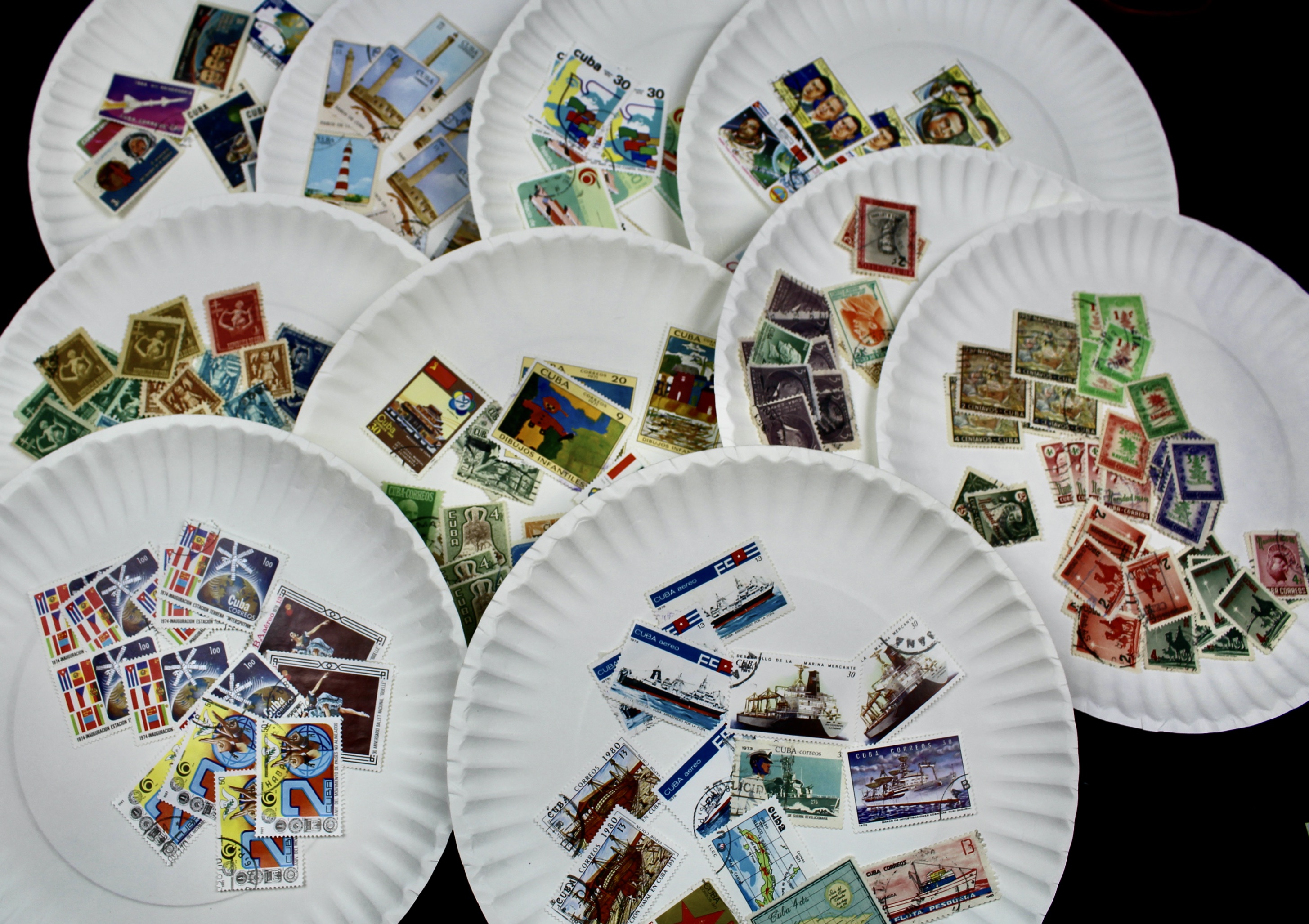 Box of Thousands of Mint and Used Worldwide Postage Stamps