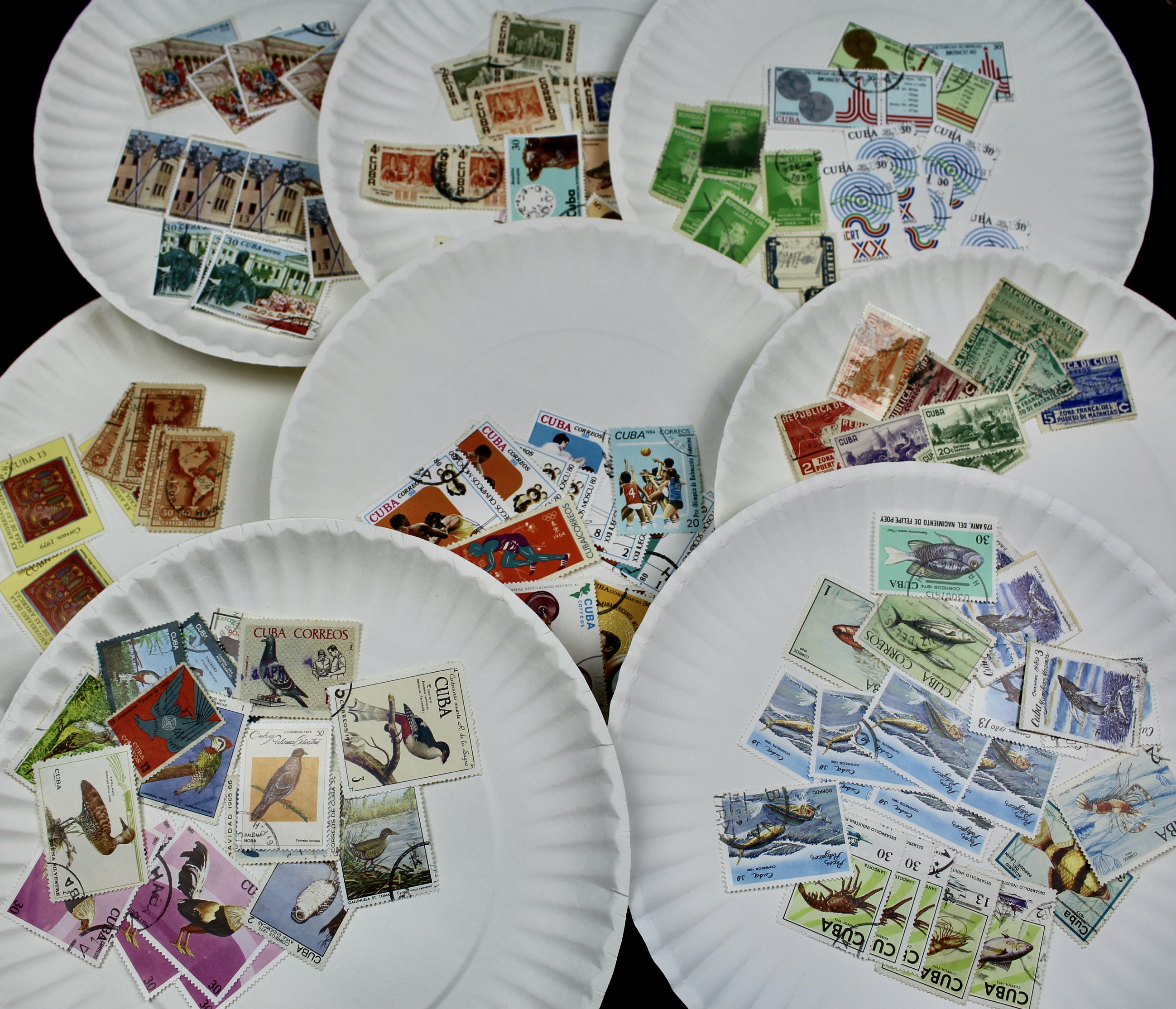 Box of Thousands of Mint and Used Worldwide Postage Stamps