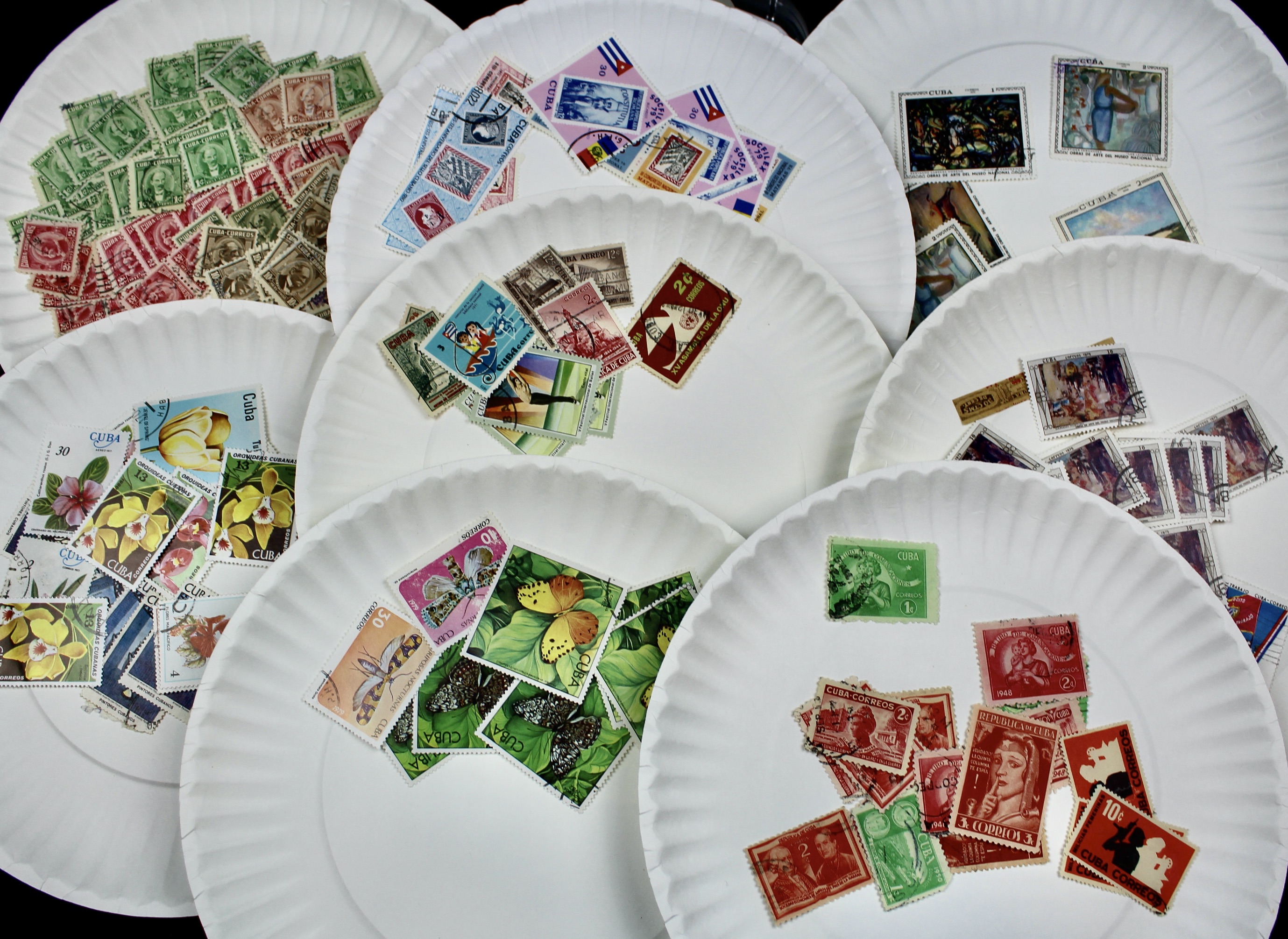 Box of Thousands of Mint and Used Worldwide Postage Stamps