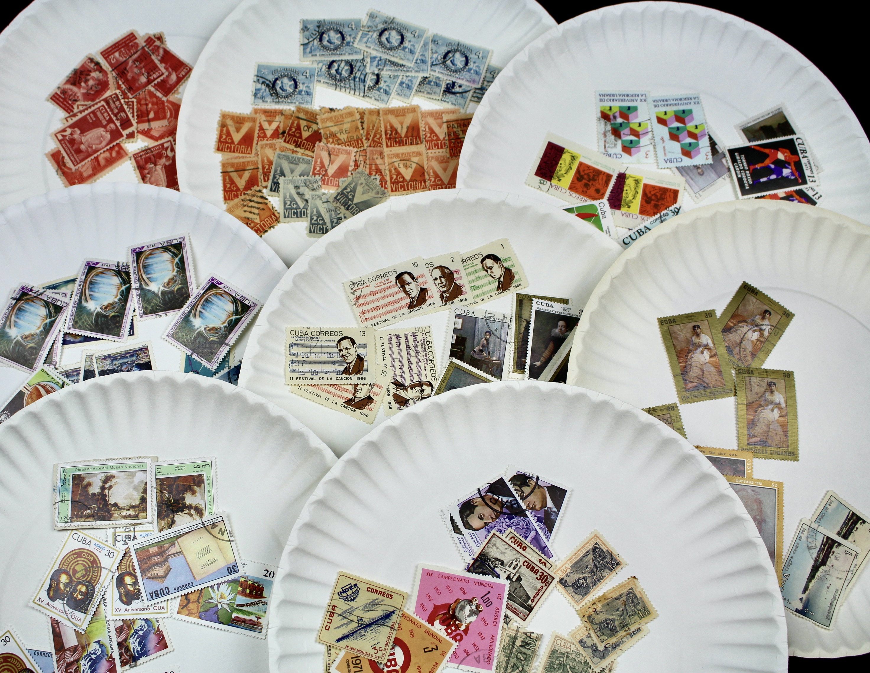 Box of Thousands of Mint and Used Worldwide Postage Stamps