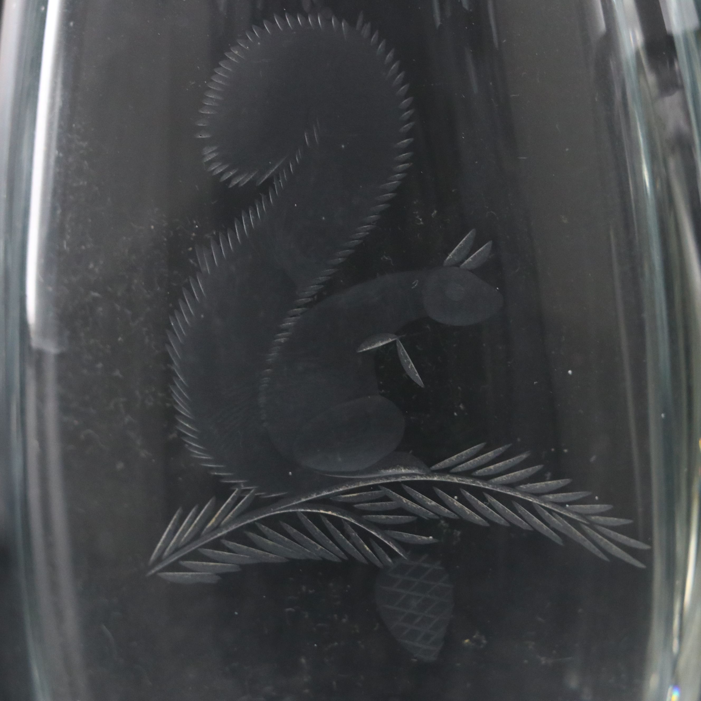 Kosta Swedish Squirrel Vase with Kjellander Attributed Mid-Century Vase