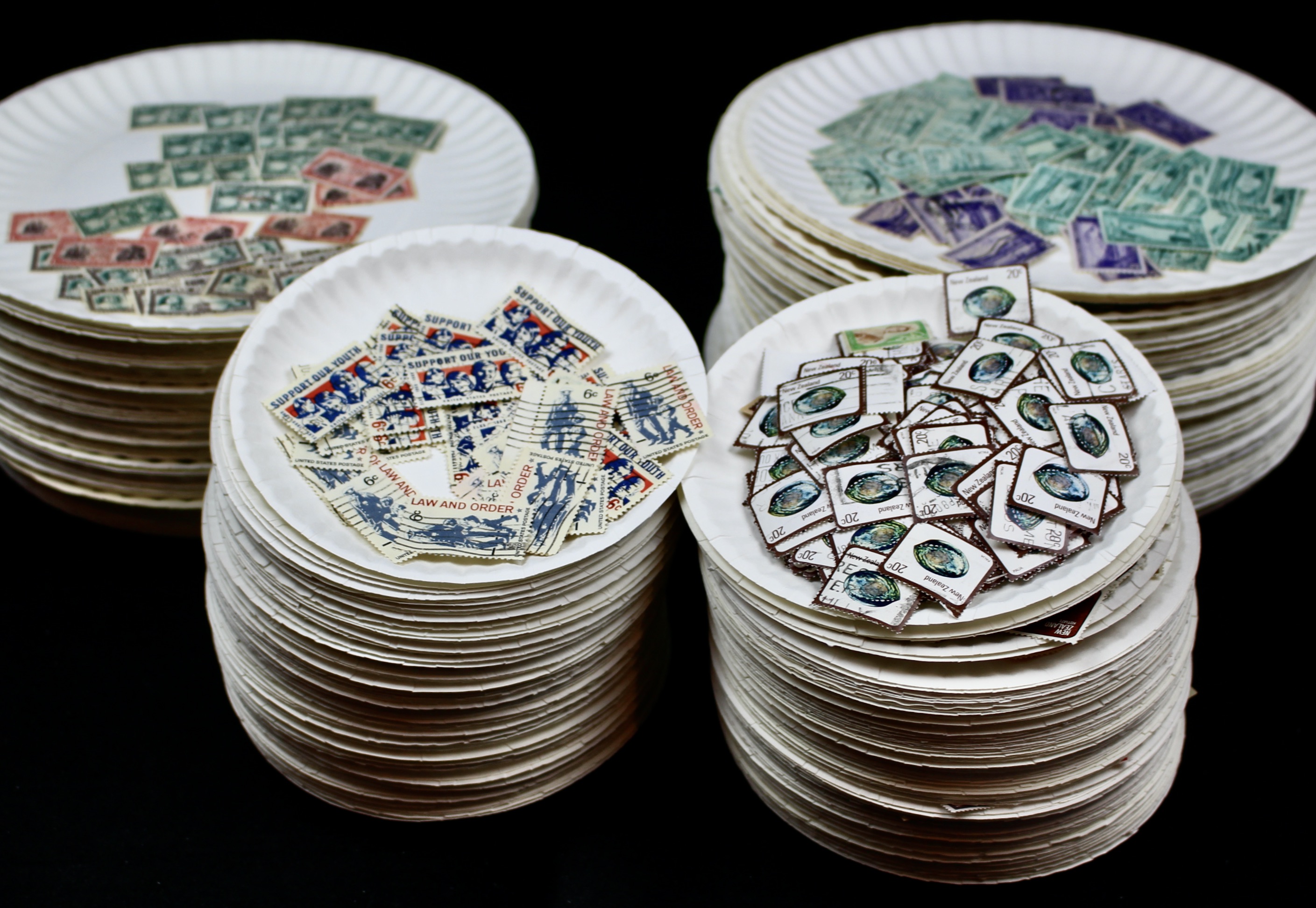 Box of Thousands of Used U.S. and Worldwide Postage Stamps