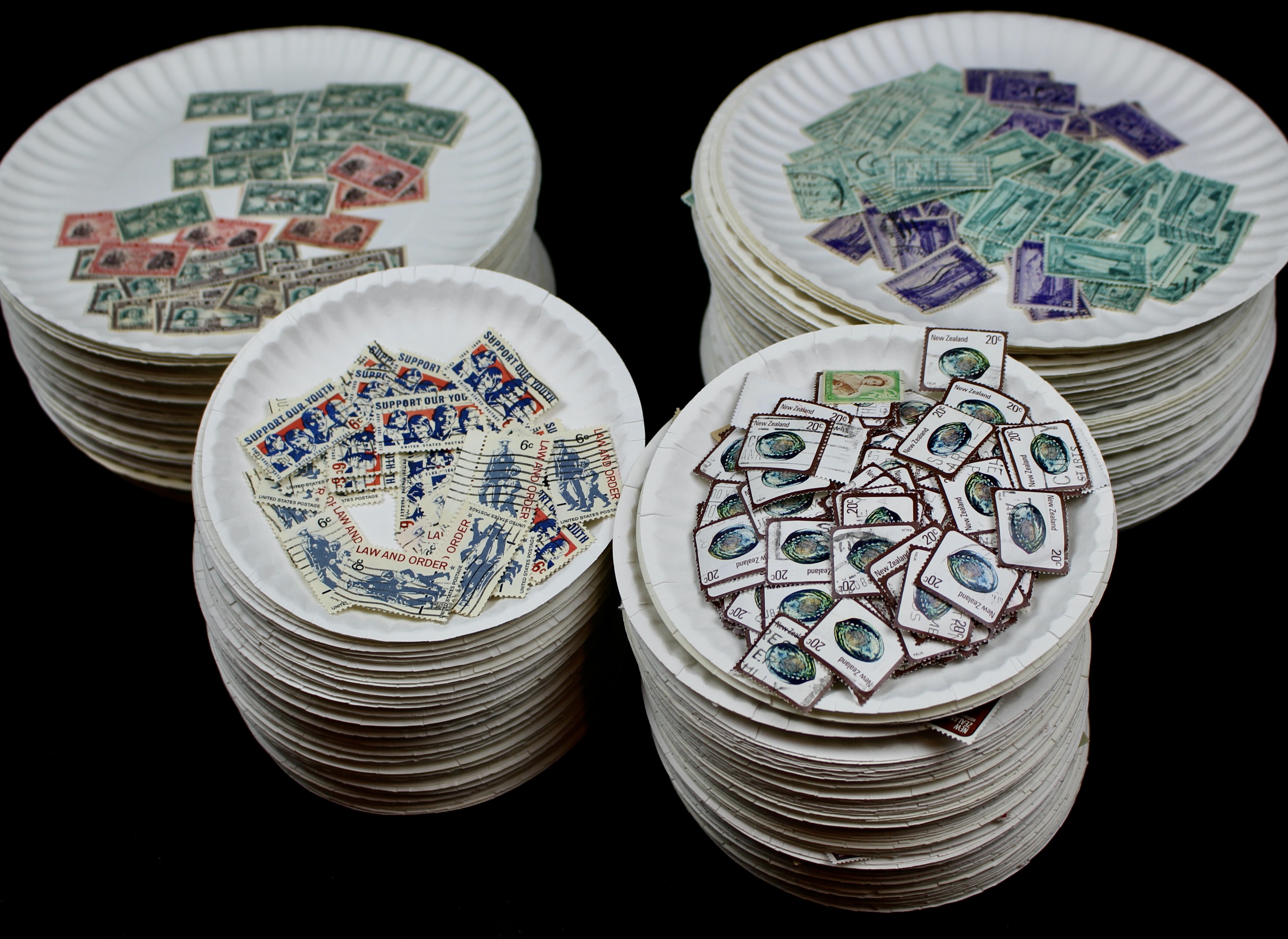 Box of Thousands of Used U.S. and Worldwide Postage Stamps