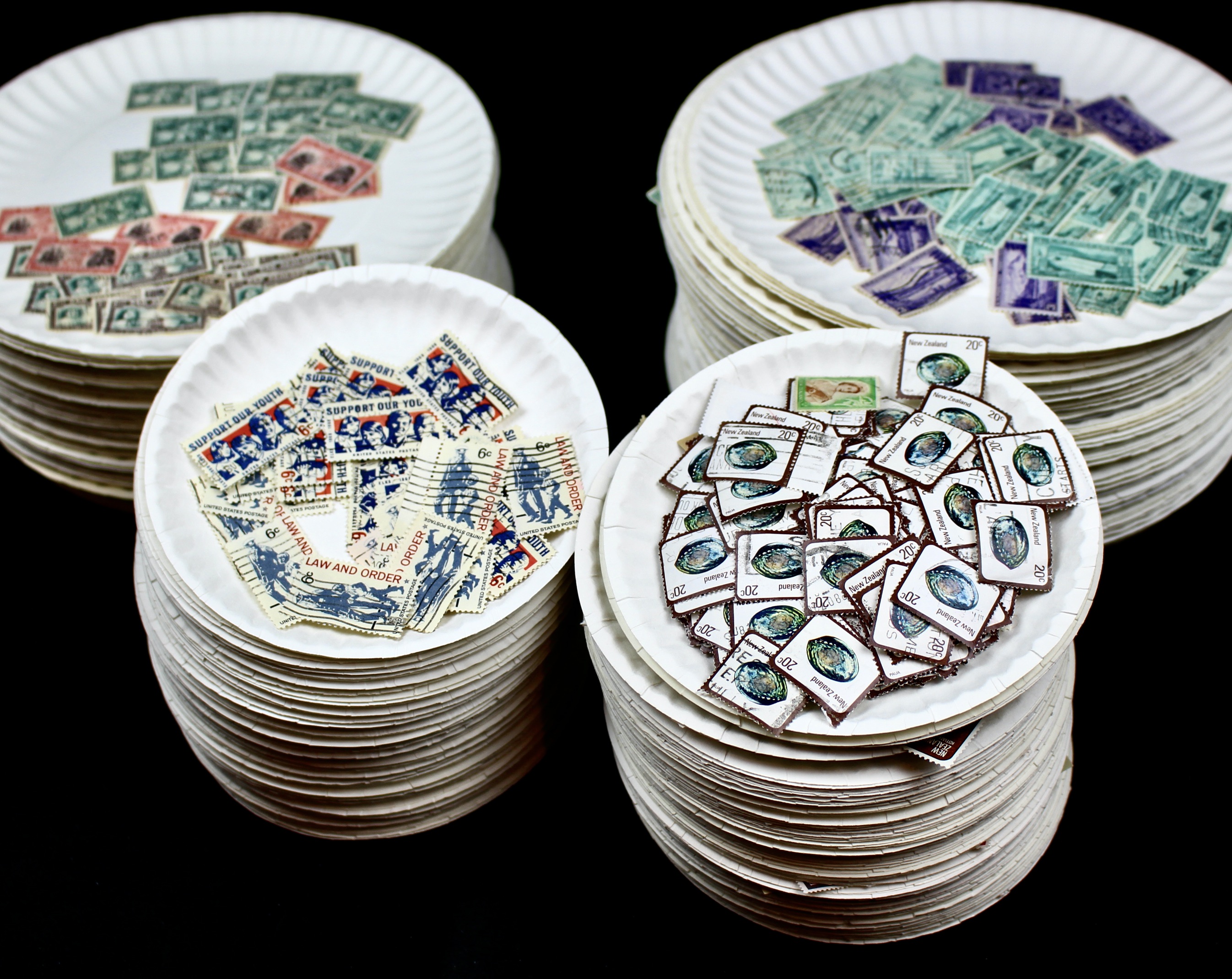 Box of Thousands of Used U.S. and Worldwide Postage Stamps