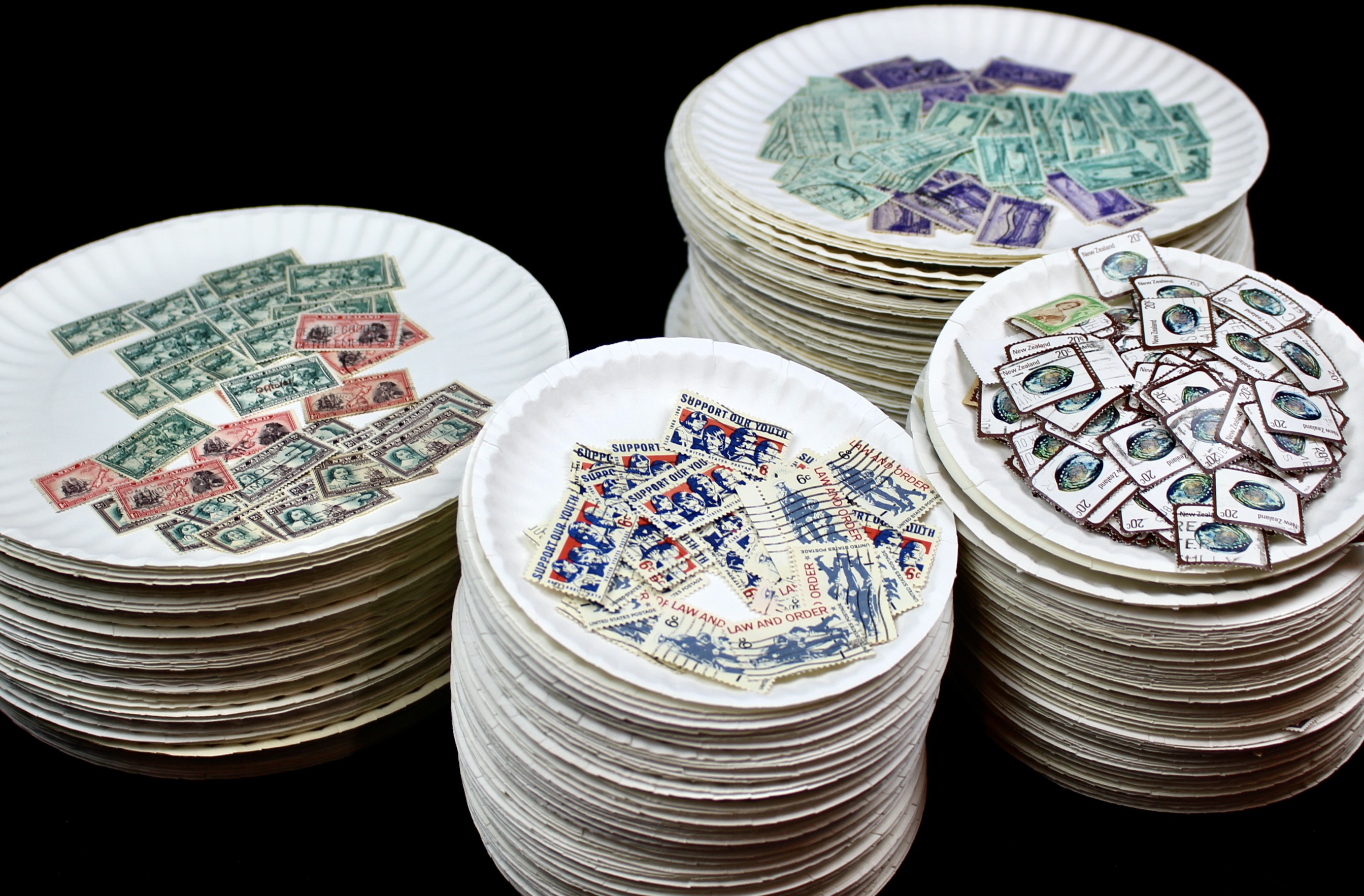 Box of Thousands of Used U.S. and Worldwide Postage Stamps