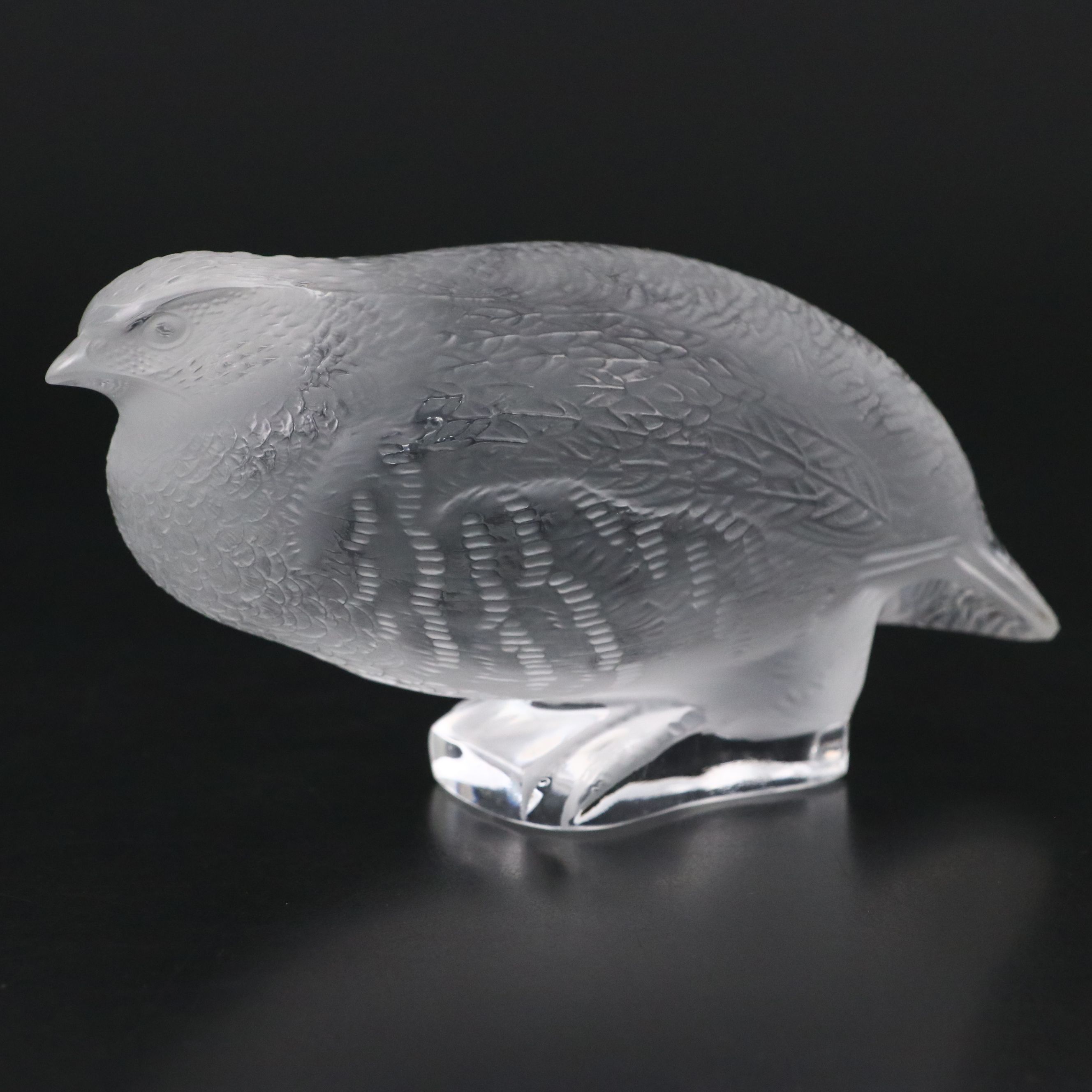 Lalique Crystal "Perdrix Couchee" Crouching Partridge Paperweight