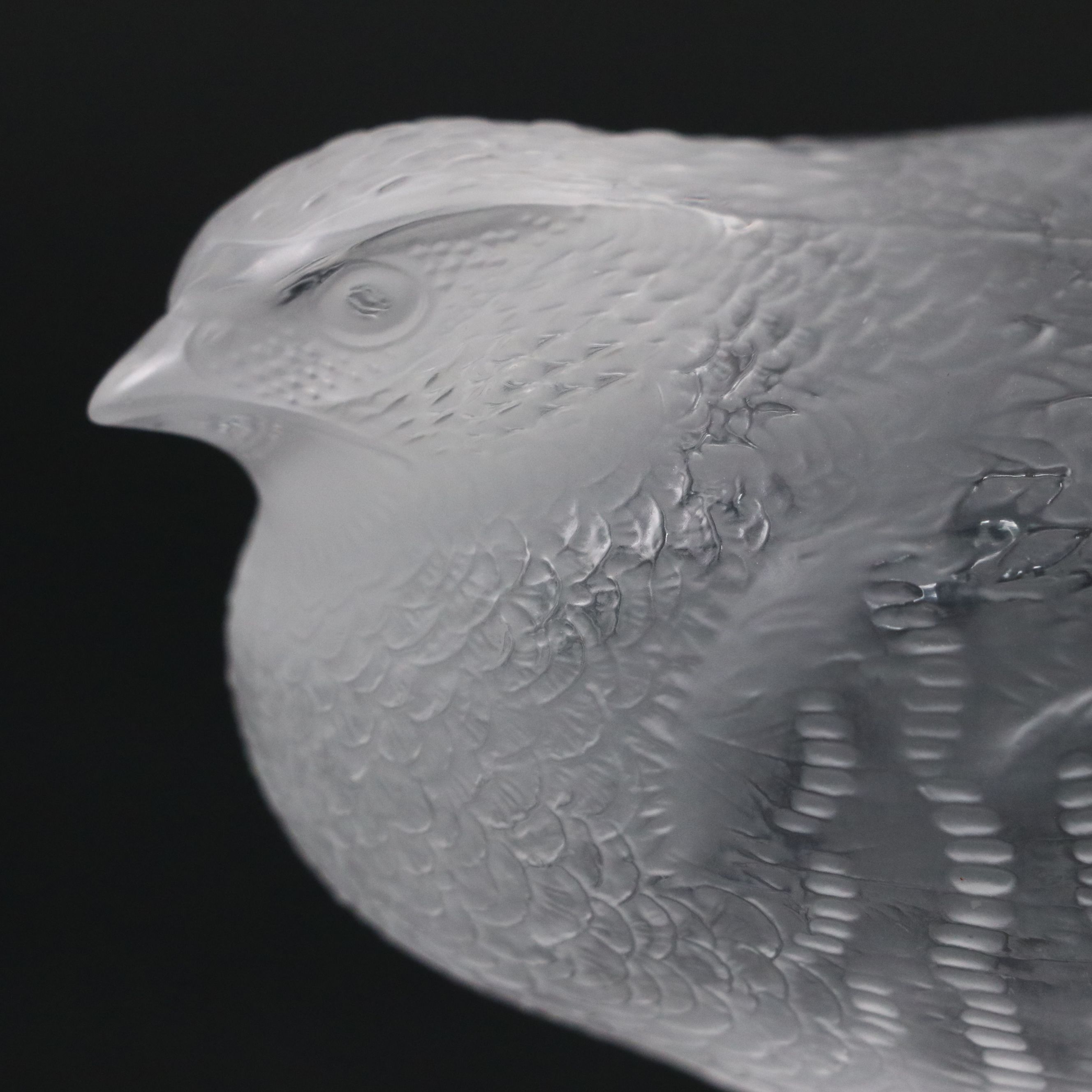Lalique Crystal "Perdrix Couchee" Crouching Partridge Paperweight