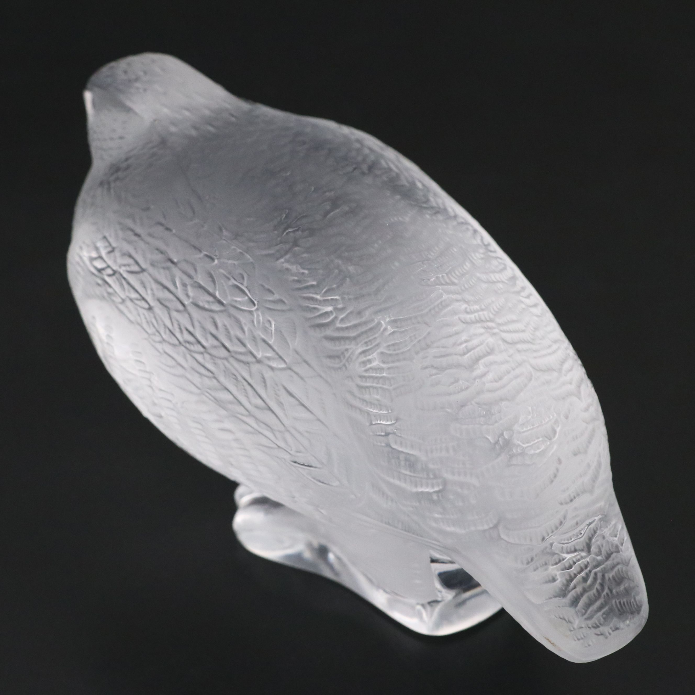 Lalique Crystal "Perdrix Couchee" Crouching Partridge Paperweight