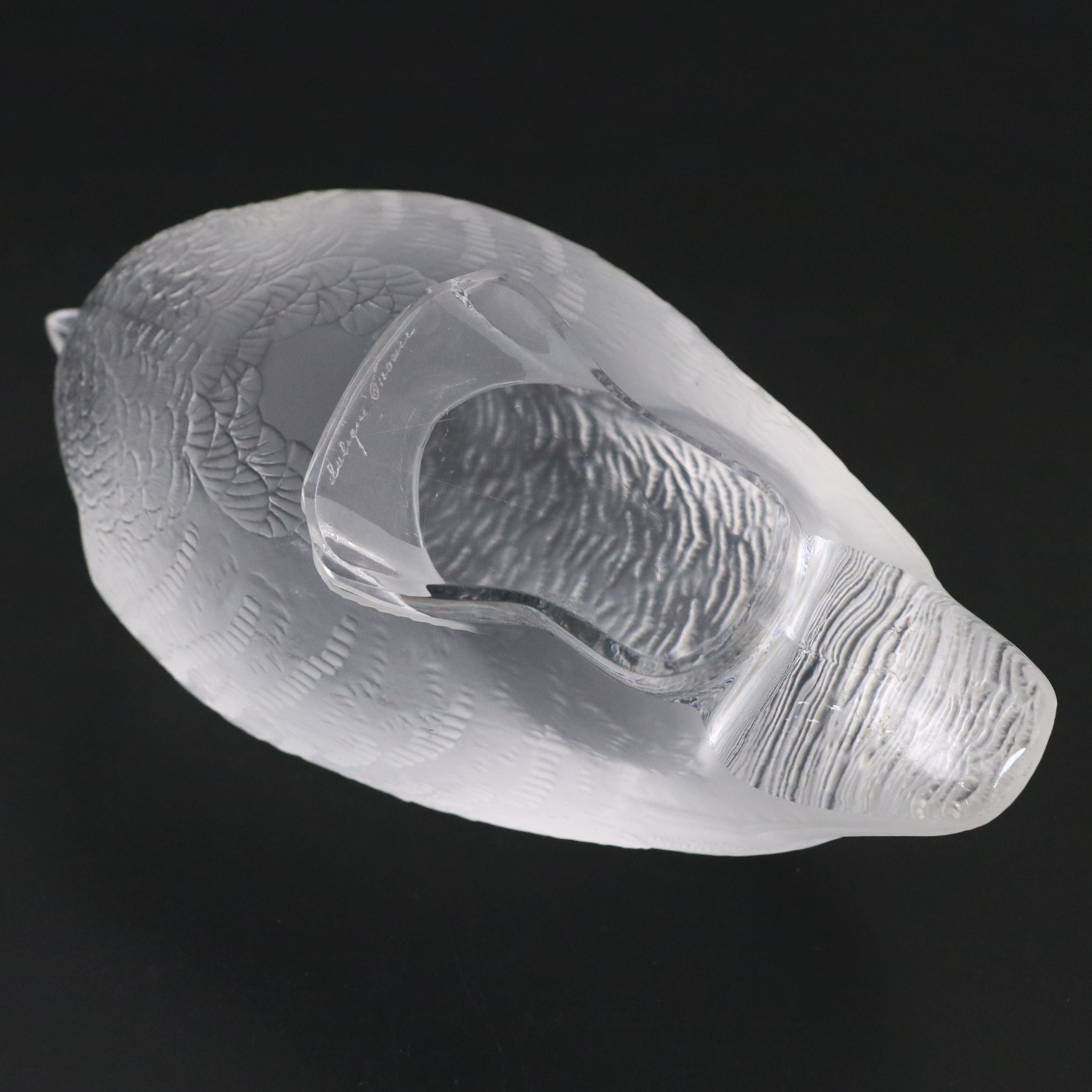 Lalique Crystal "Perdrix Couchee" Crouching Partridge Paperweight