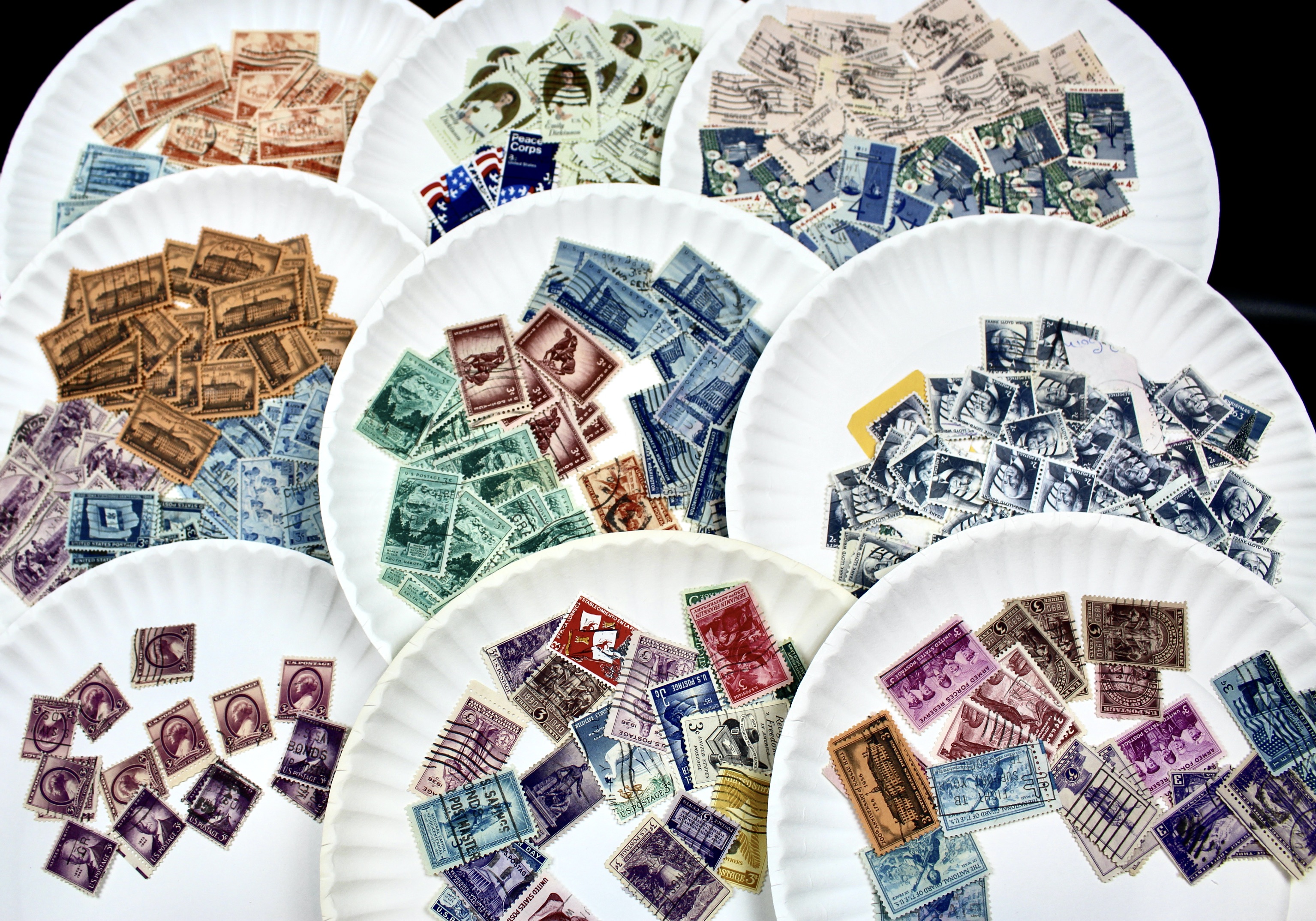 Box of Thousands of Used U.S. and Worldwide Postage Stamps