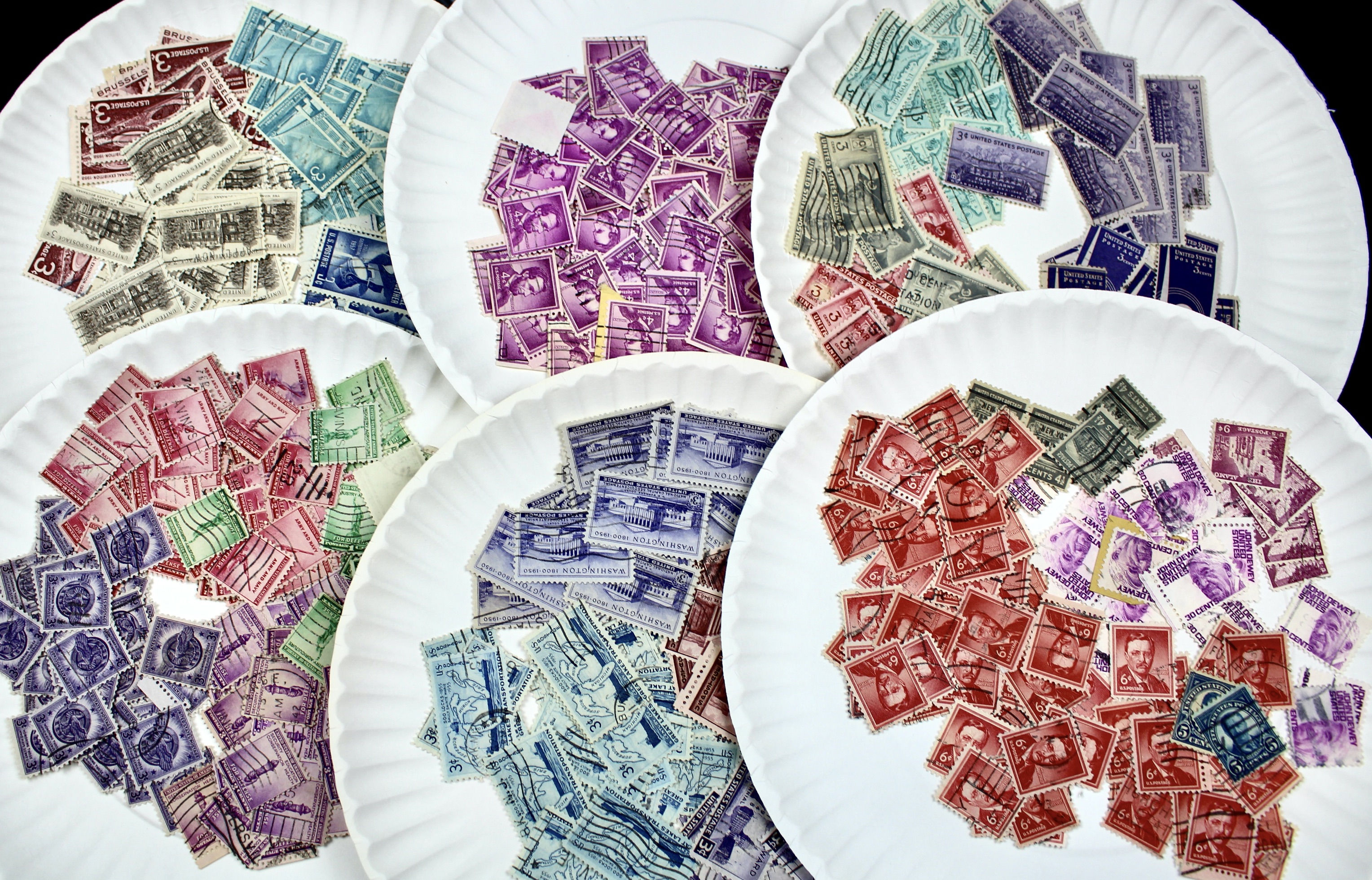 Box of Thousands of Used U.S. and Worldwide Postage Stamps