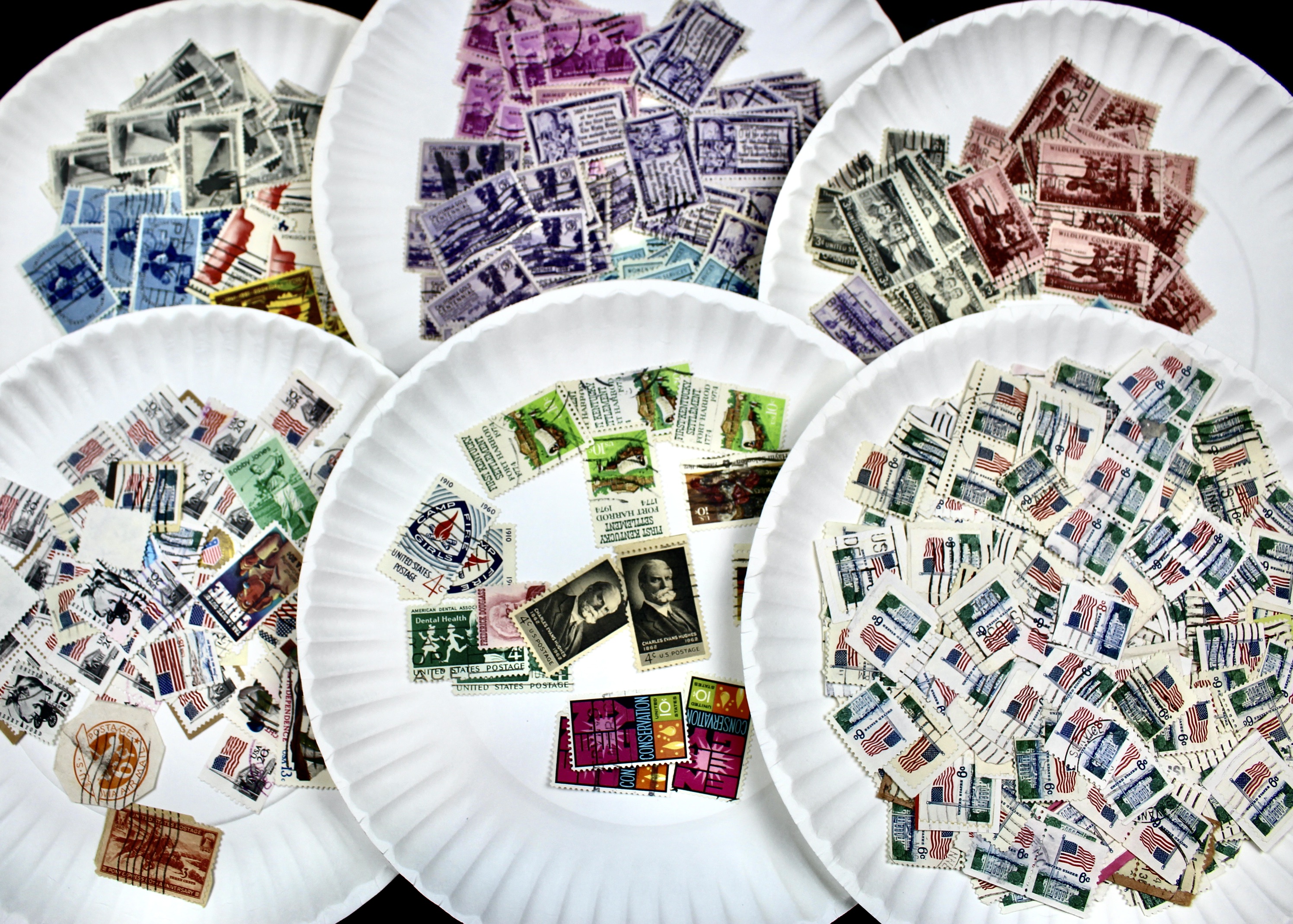 Box of Thousands of Used U.S. and Worldwide Postage Stamps