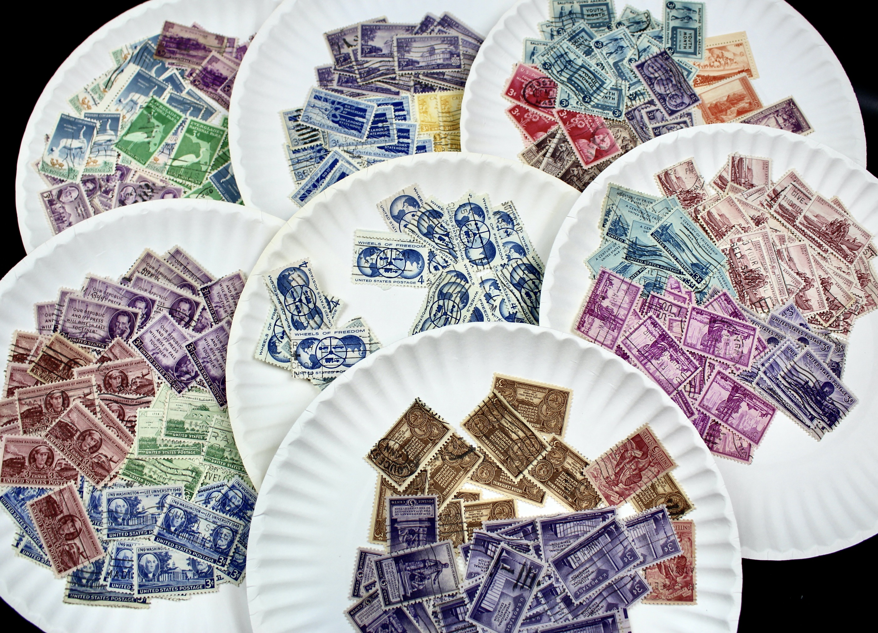 Box of Thousands of Used U.S. and Worldwide Postage Stamps