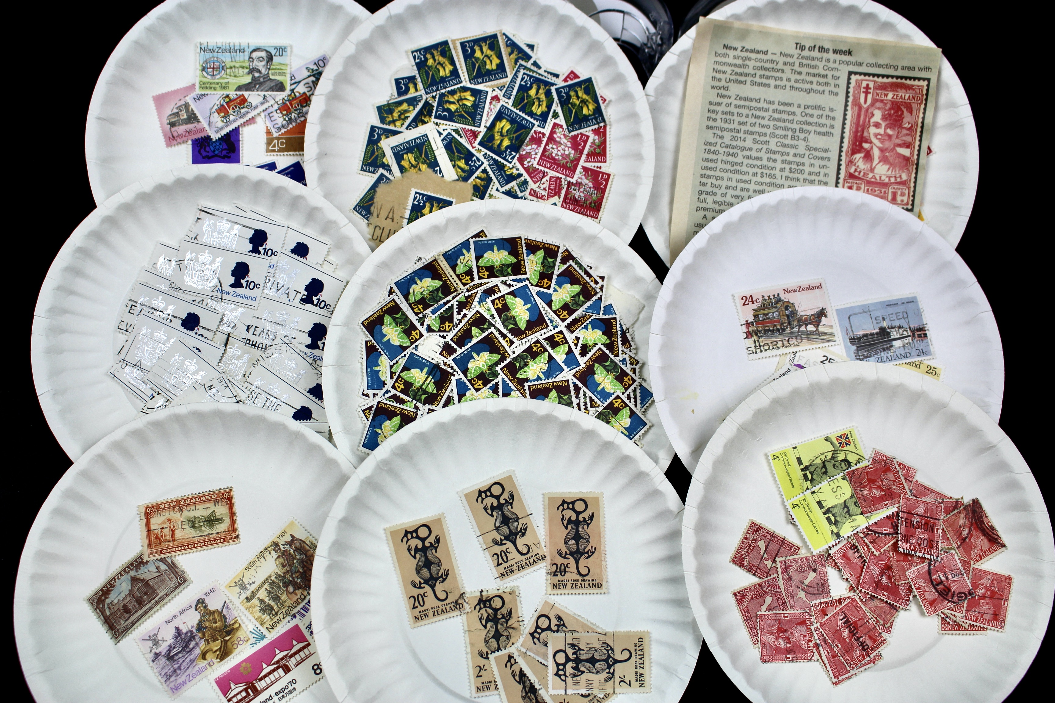 Box of Thousands of Used U.S. and Worldwide Postage Stamps