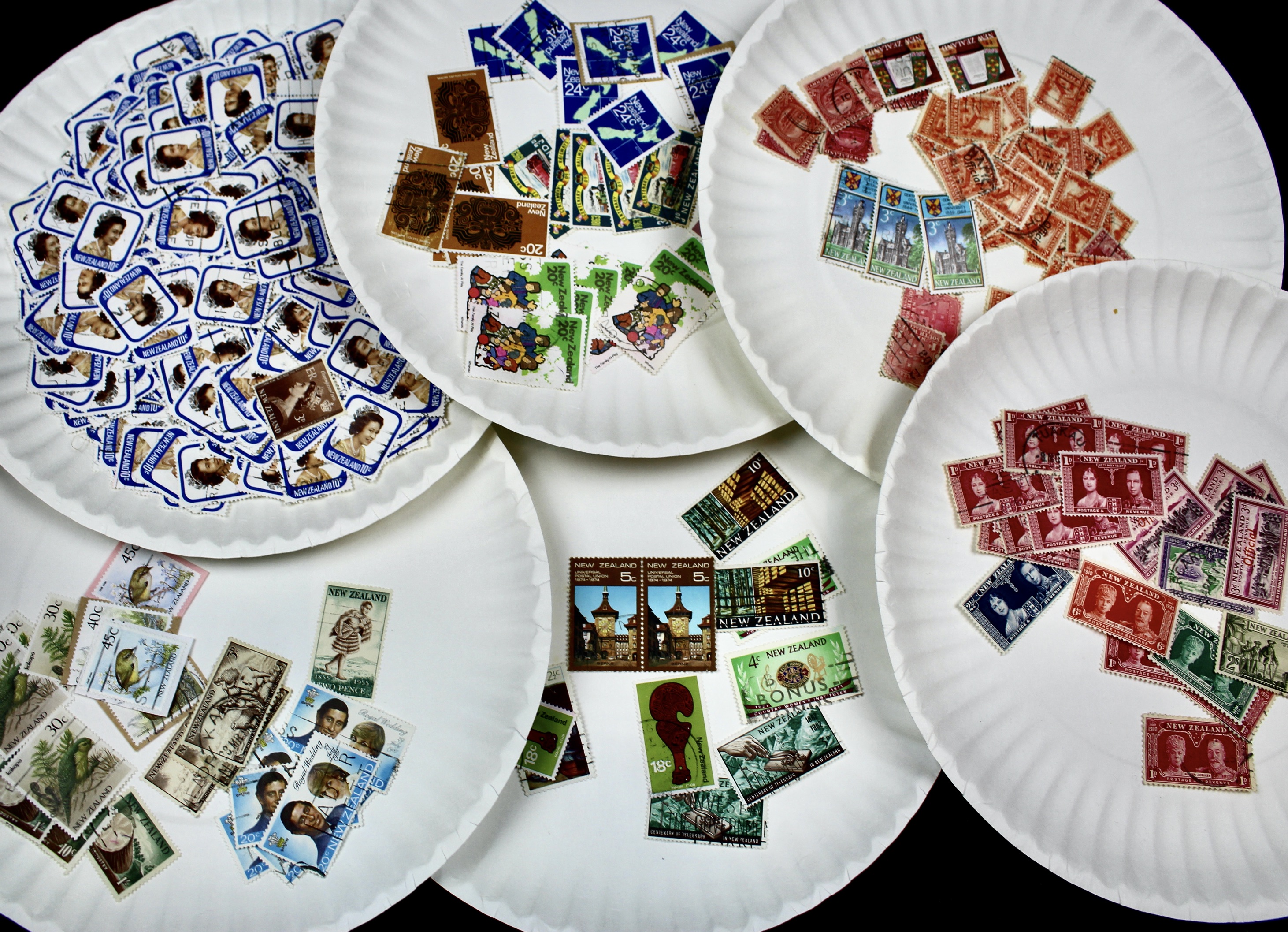 Box of Thousands of Used U.S. and Worldwide Postage Stamps