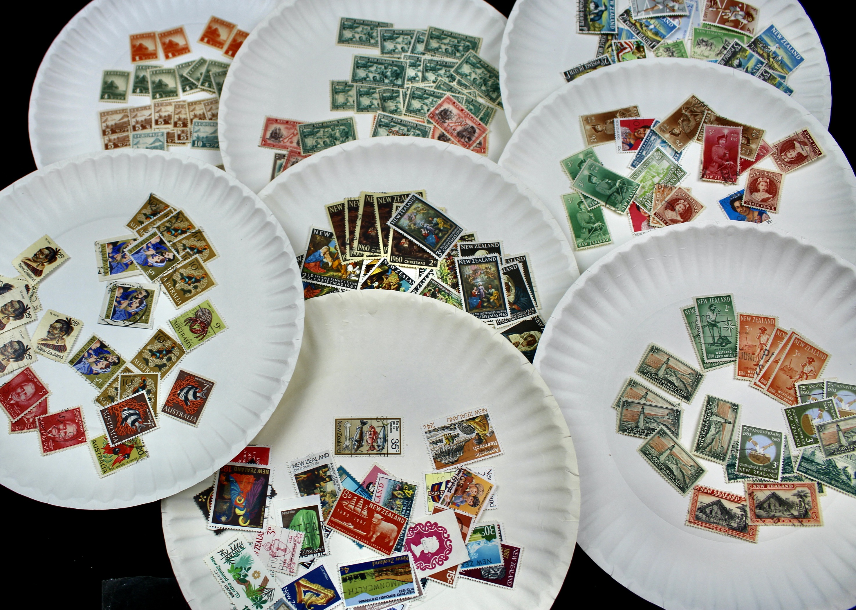 Box of Thousands of Used U.S. and Worldwide Postage Stamps