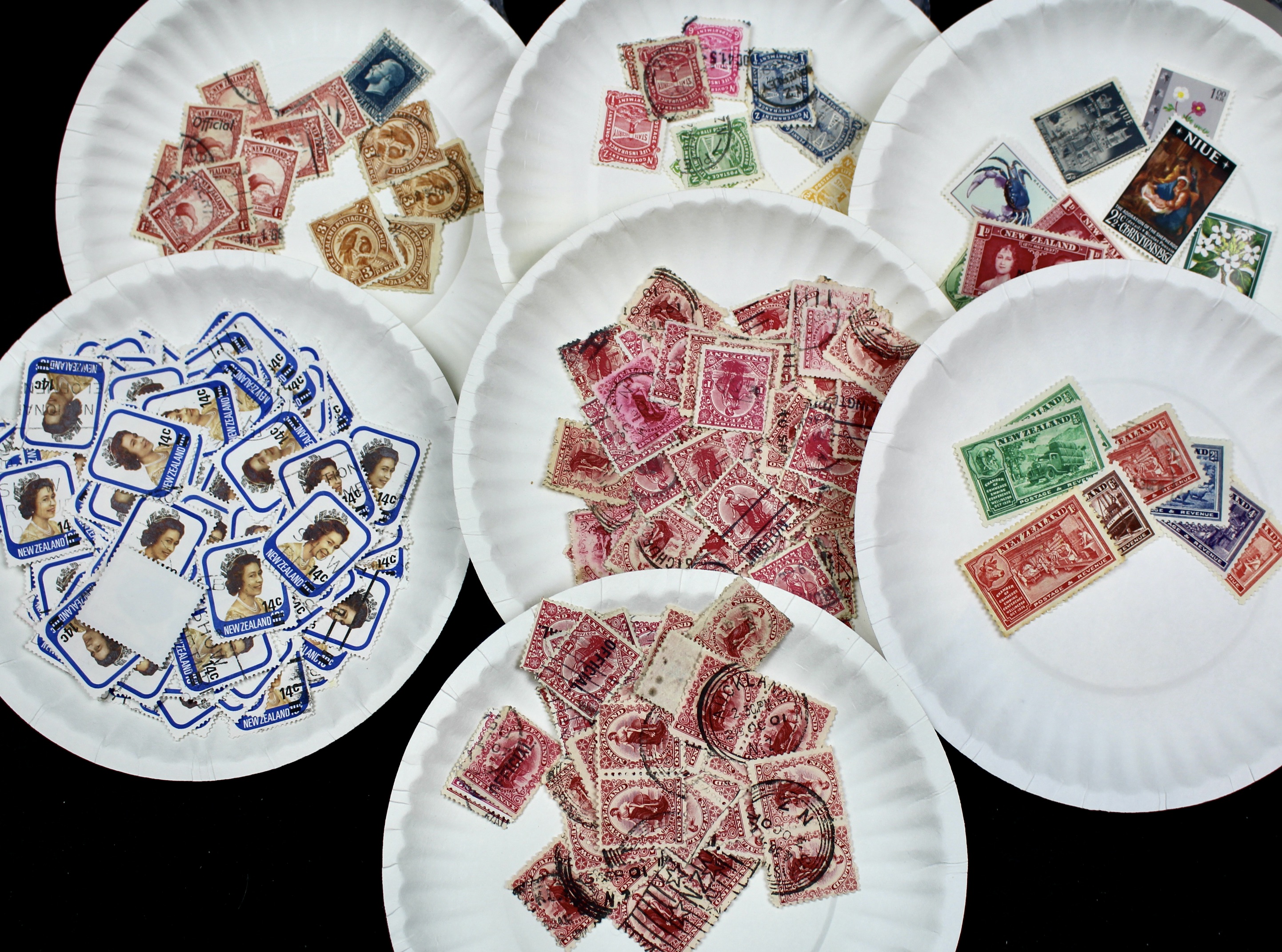 Box of Thousands of Used U.S. and Worldwide Postage Stamps