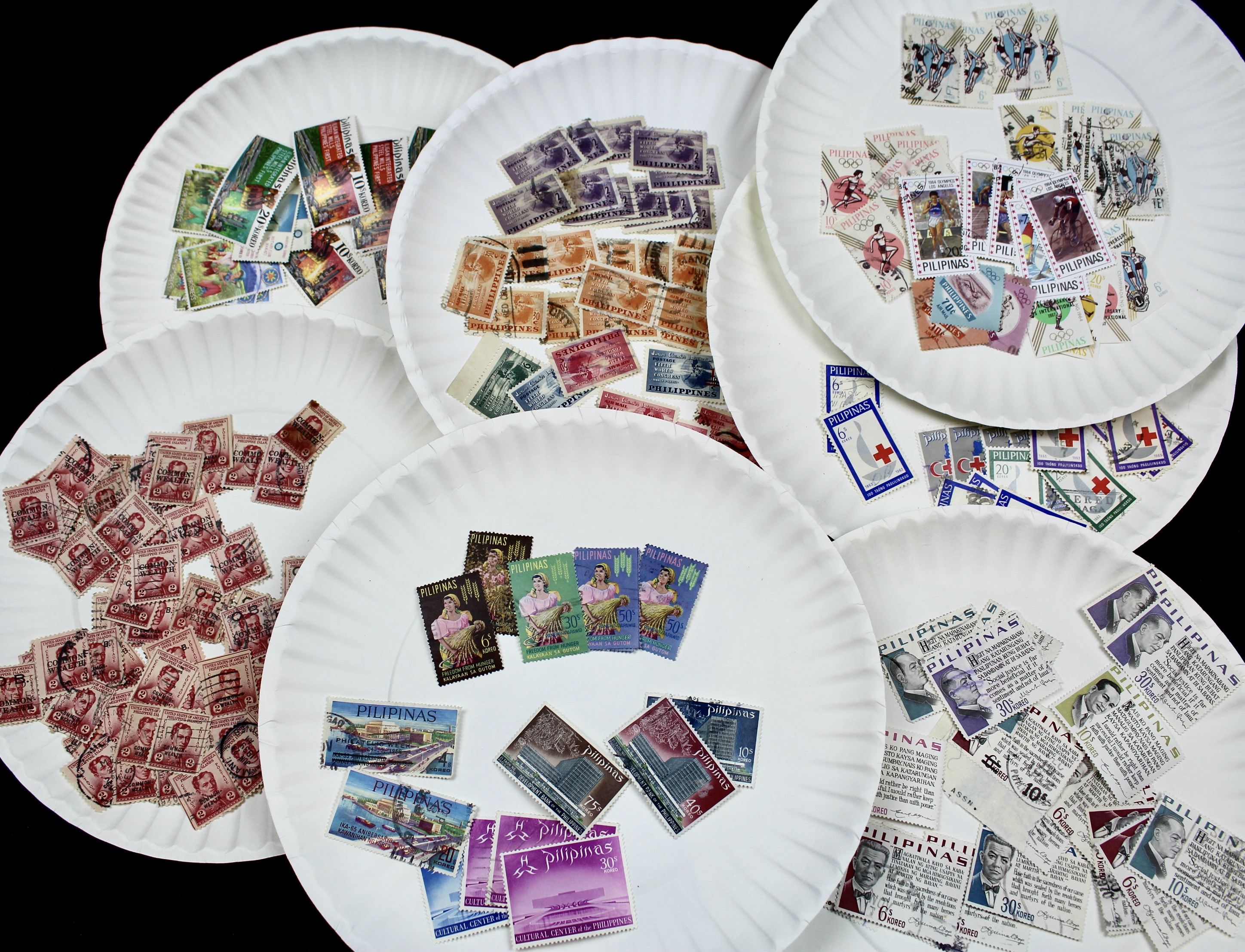 Box of Thousands of Used U.S. and Worldwide Postage Stamps