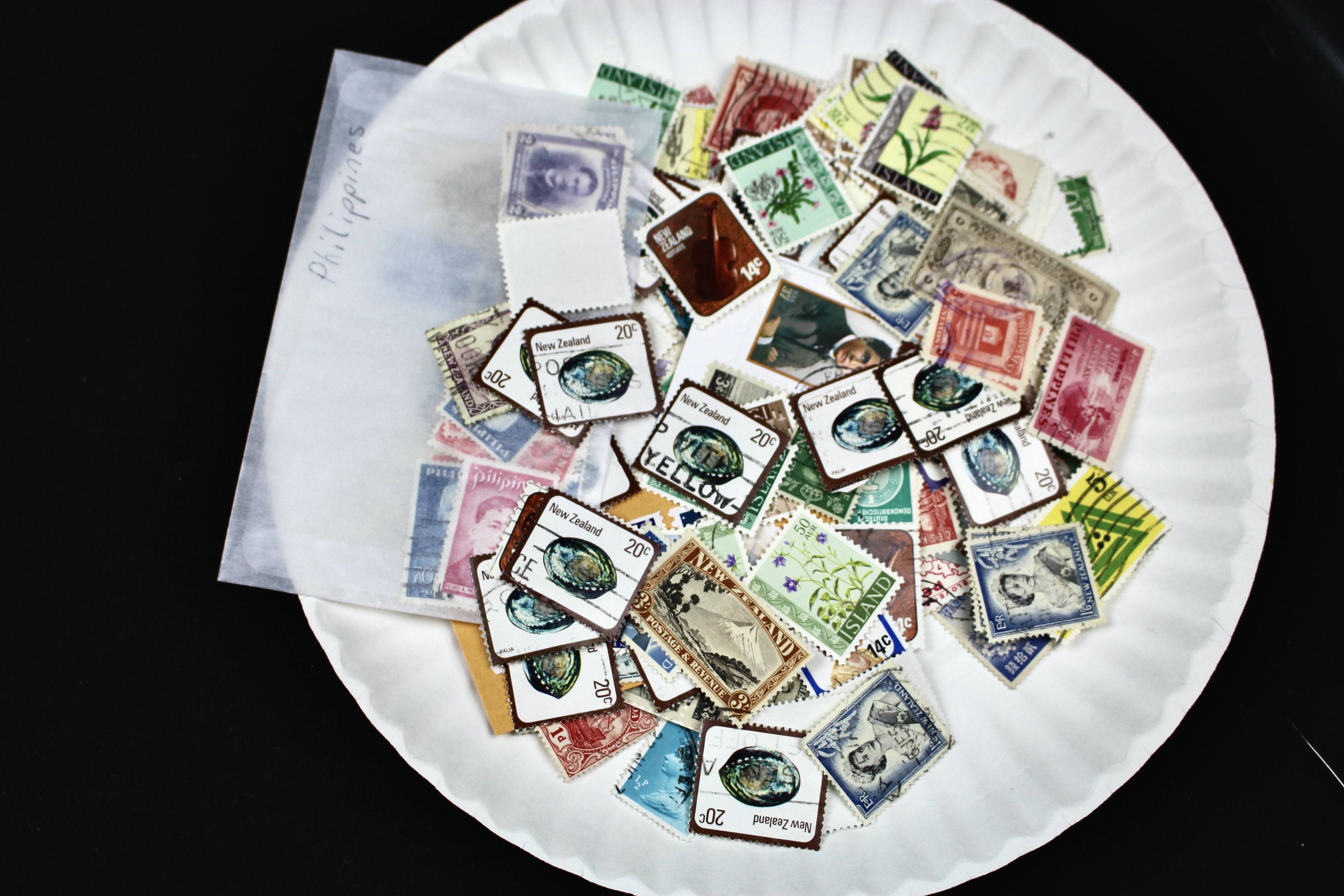 Box of Thousands of Used U.S. and Worldwide Postage Stamps