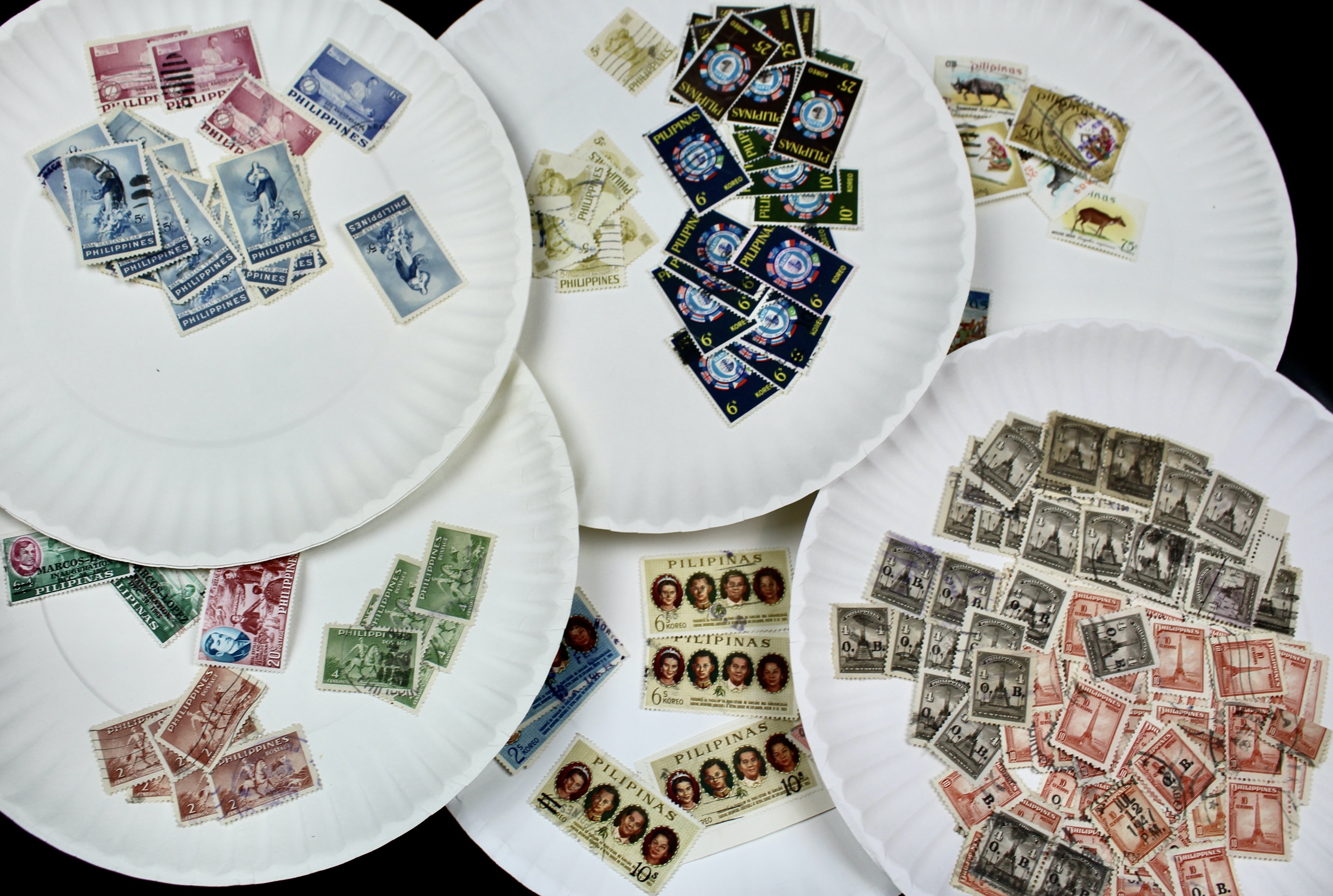 Box of Thousands of Used U.S. and Worldwide Postage Stamps