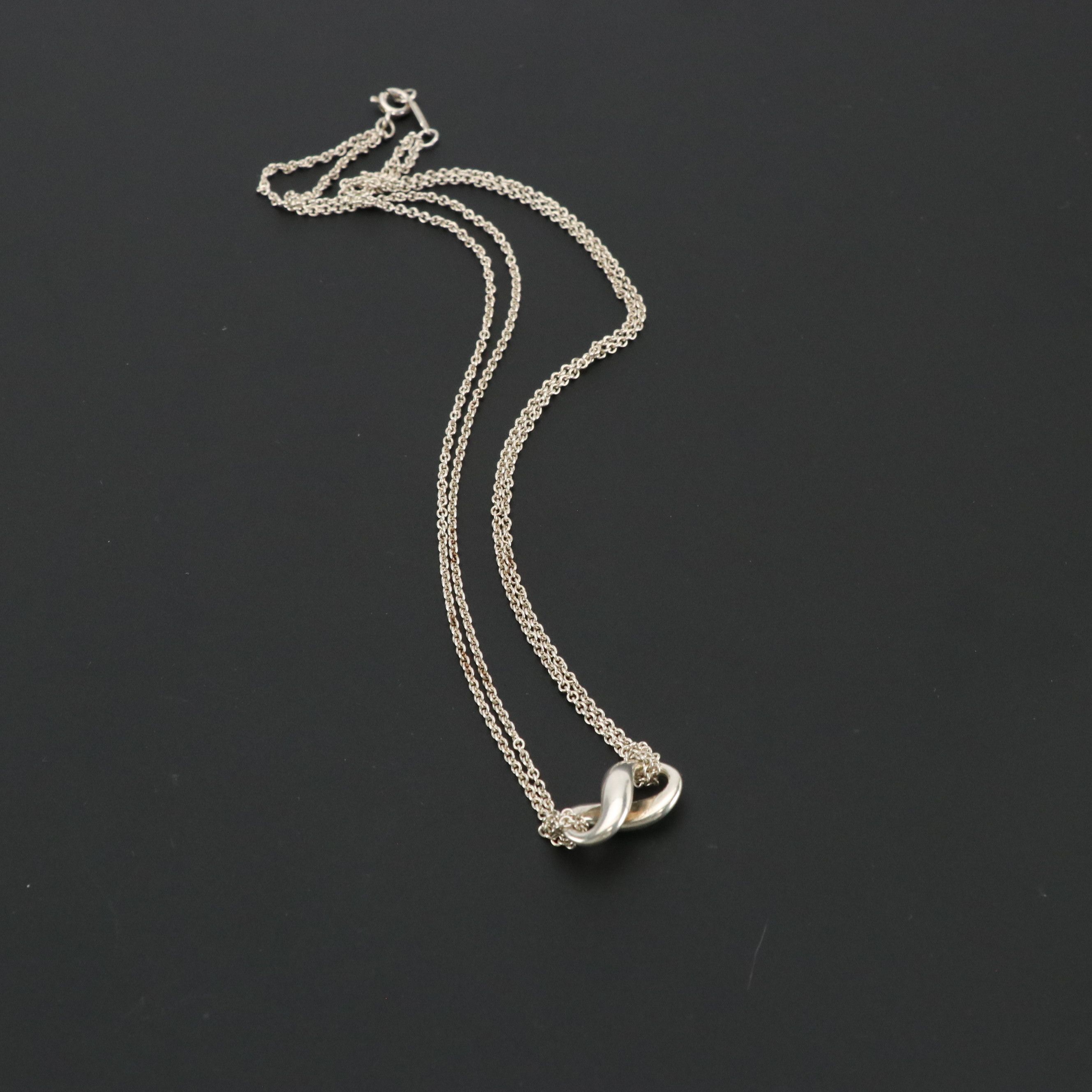 Tiffany & Co. Sterling Double Chain Infinity Necklace