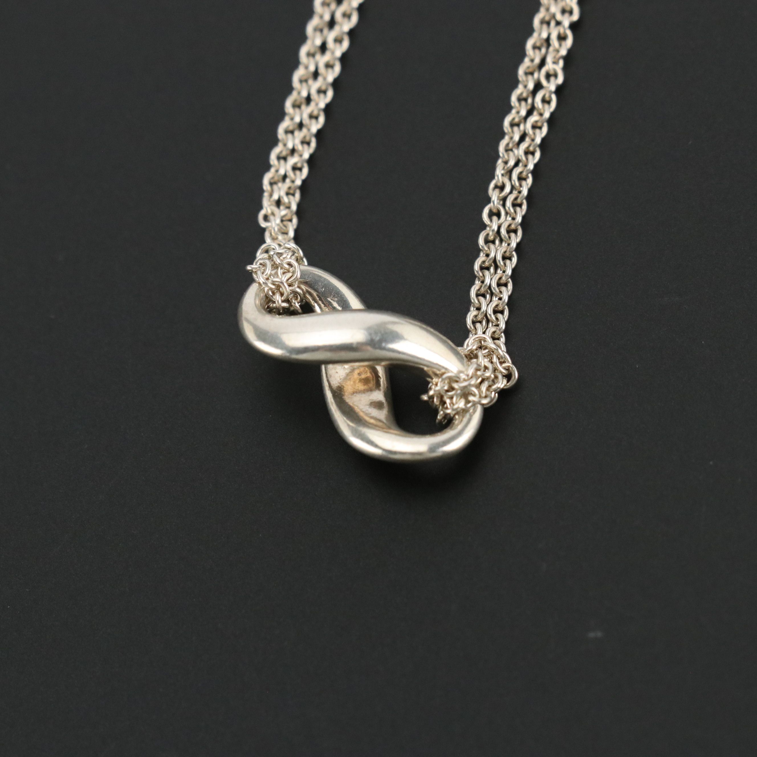 Tiffany & Co. Sterling Double Chain Infinity Necklace