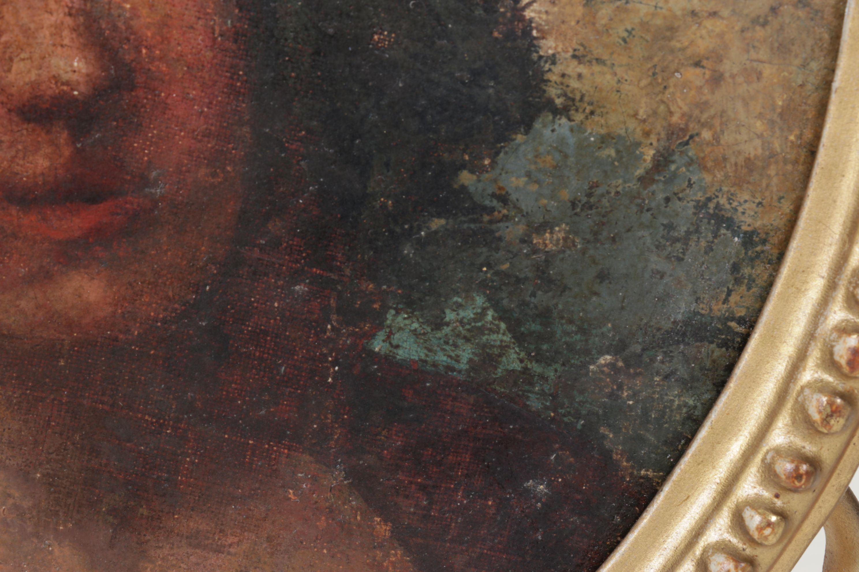 Portrait Oil Painting of Figure Wearing Wreath, Mid to Late 16th Century