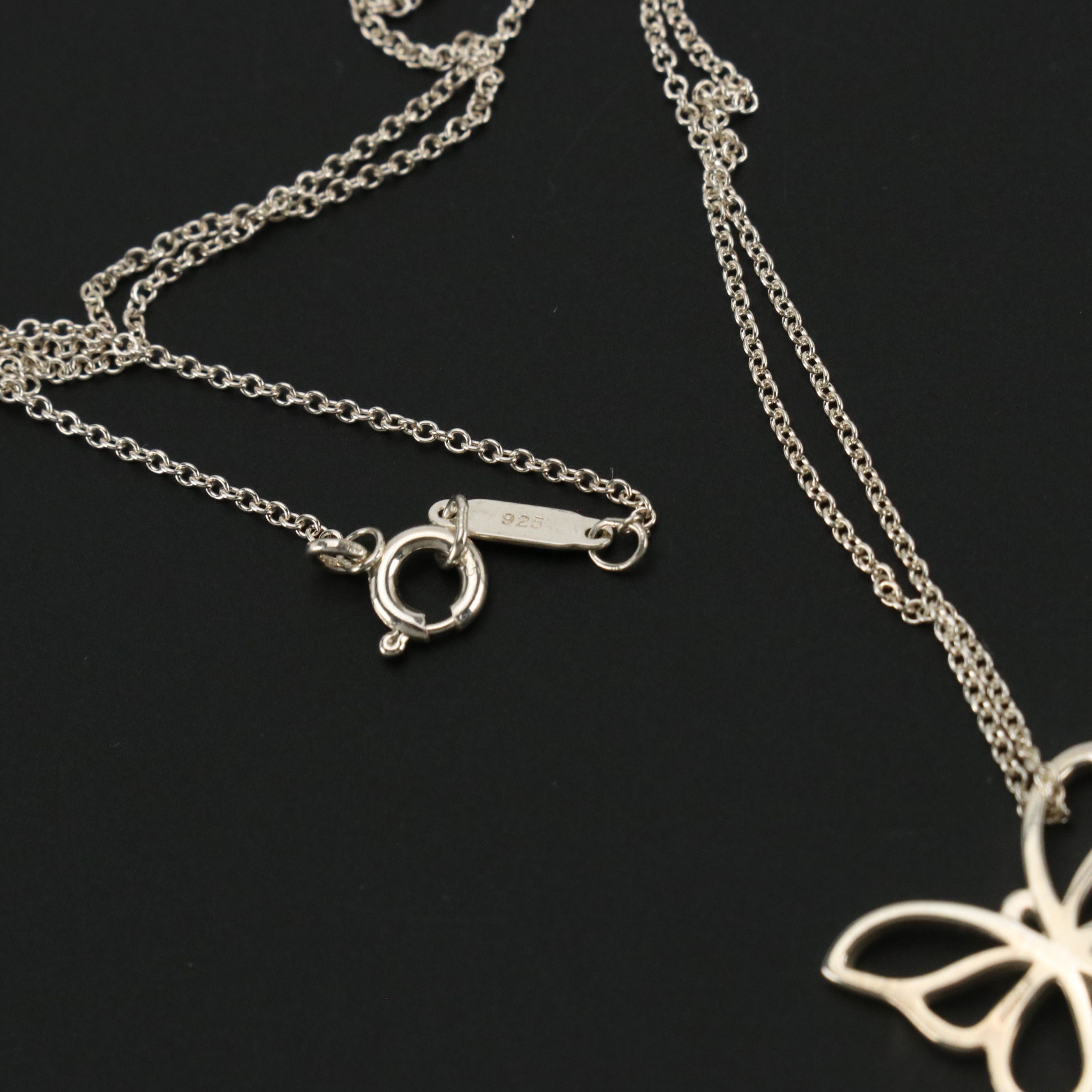 Tiffany & Co. Sterling Silver Cutout Butterfly Pendant Necklace
