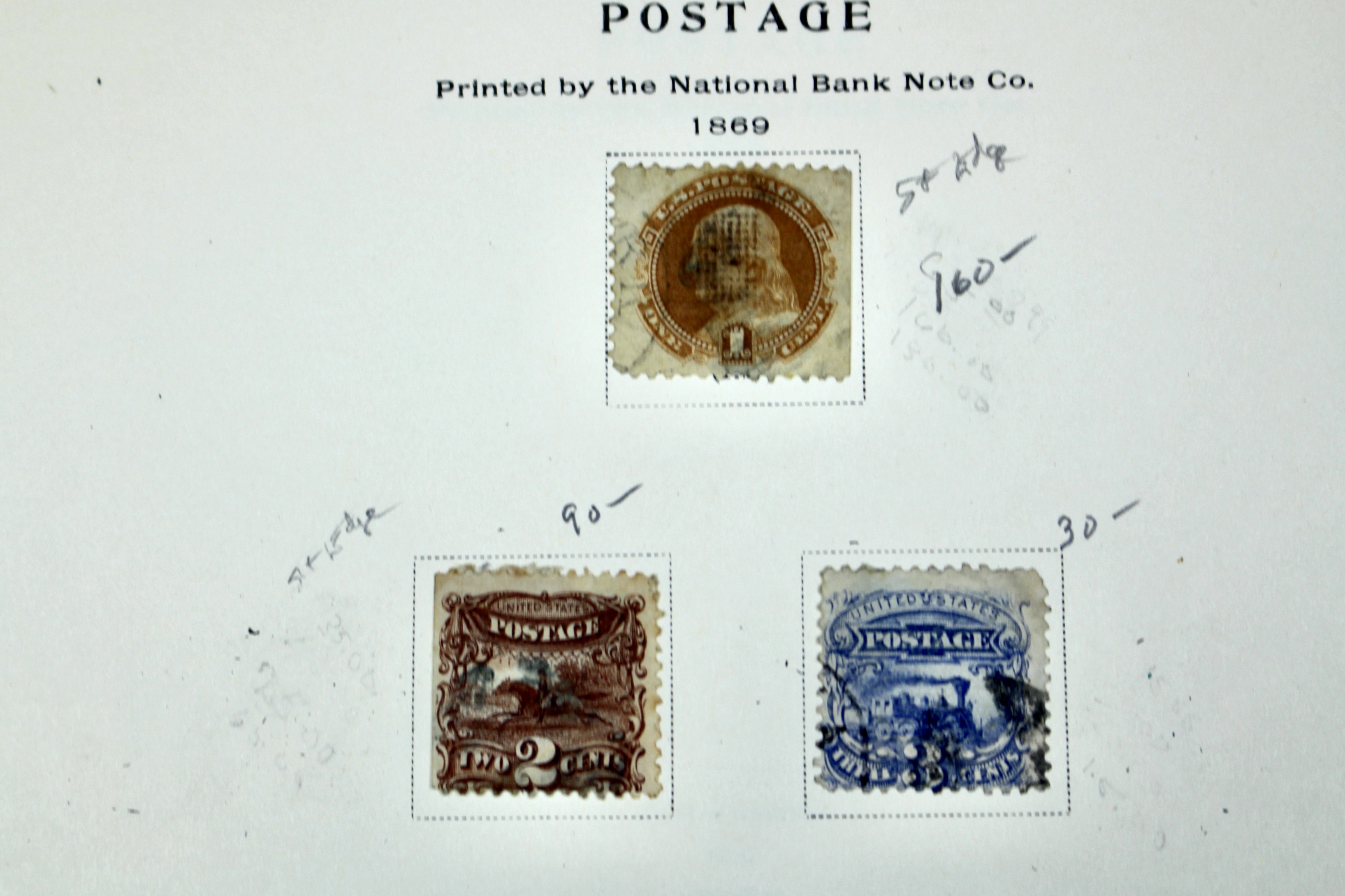 Old U.S. Postage Stamp  Collection, 1861 to 1940