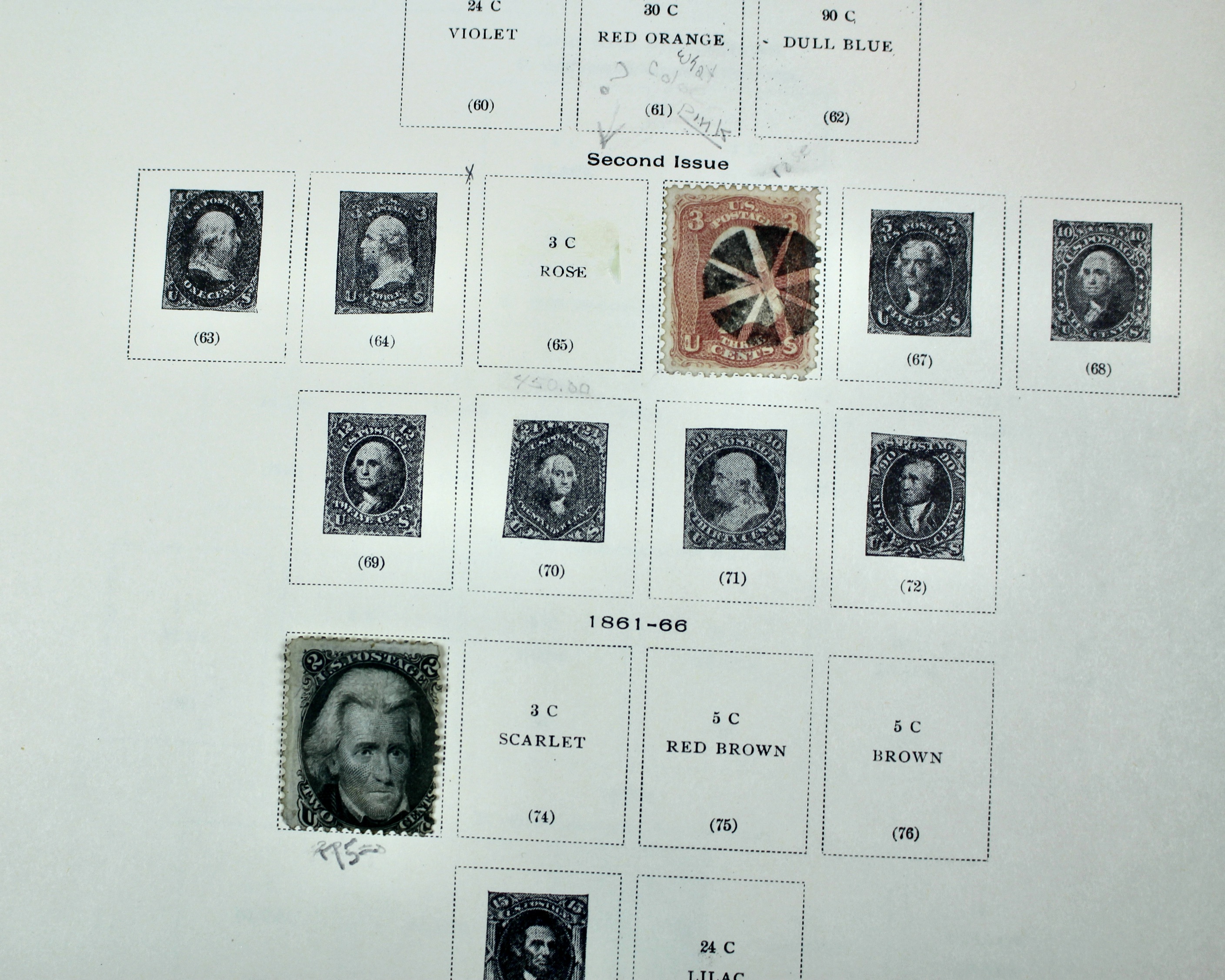 Old U.S. Postage Stamp  Collection, 1861 to 1940