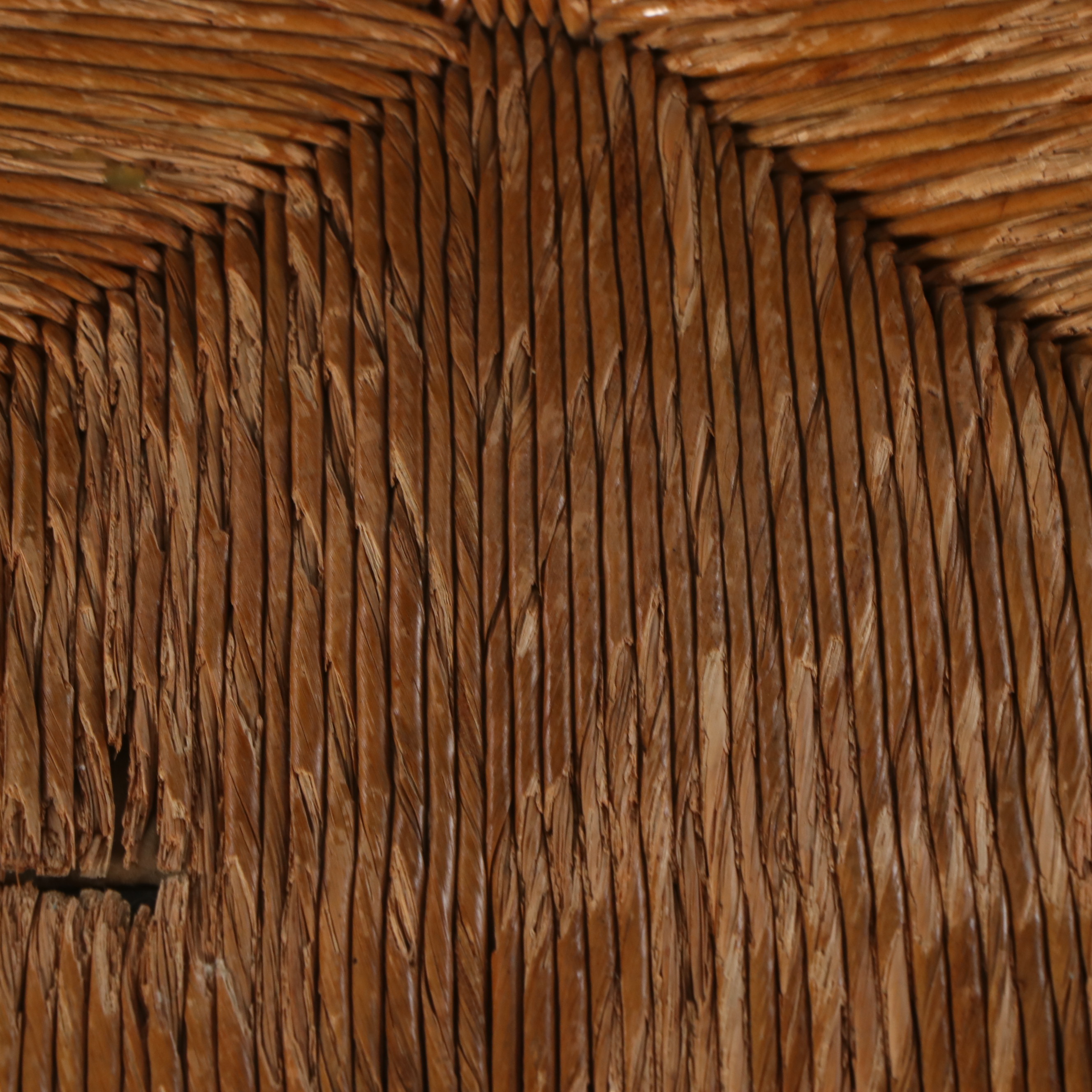 Hitchcock Style Ebonized Wood and Stencil Decorated with Rush Seats