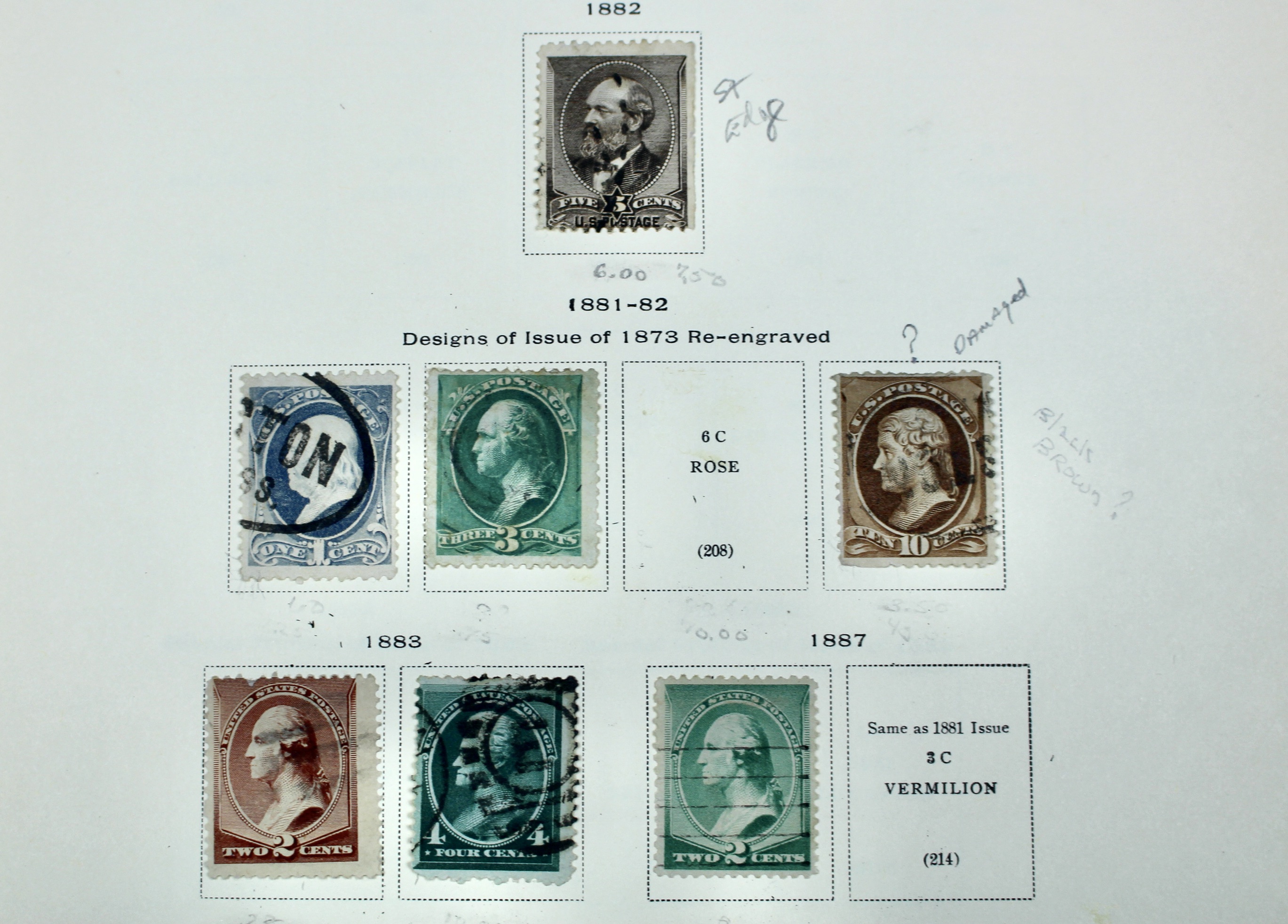 Old U.S. Postage Stamp  Collection, 1861 to 1940