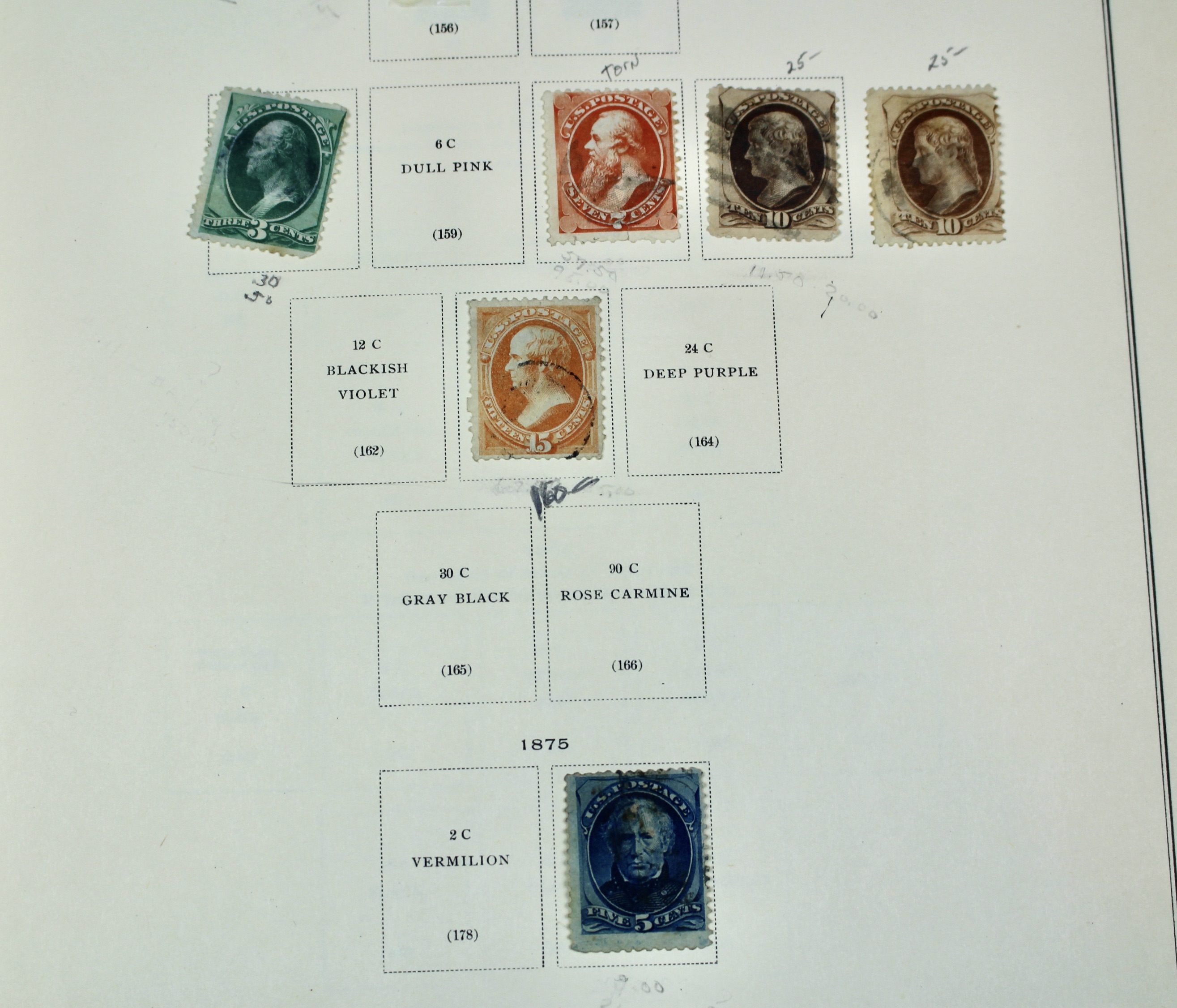 Old U.S. Postage Stamp  Collection, 1861 to 1940