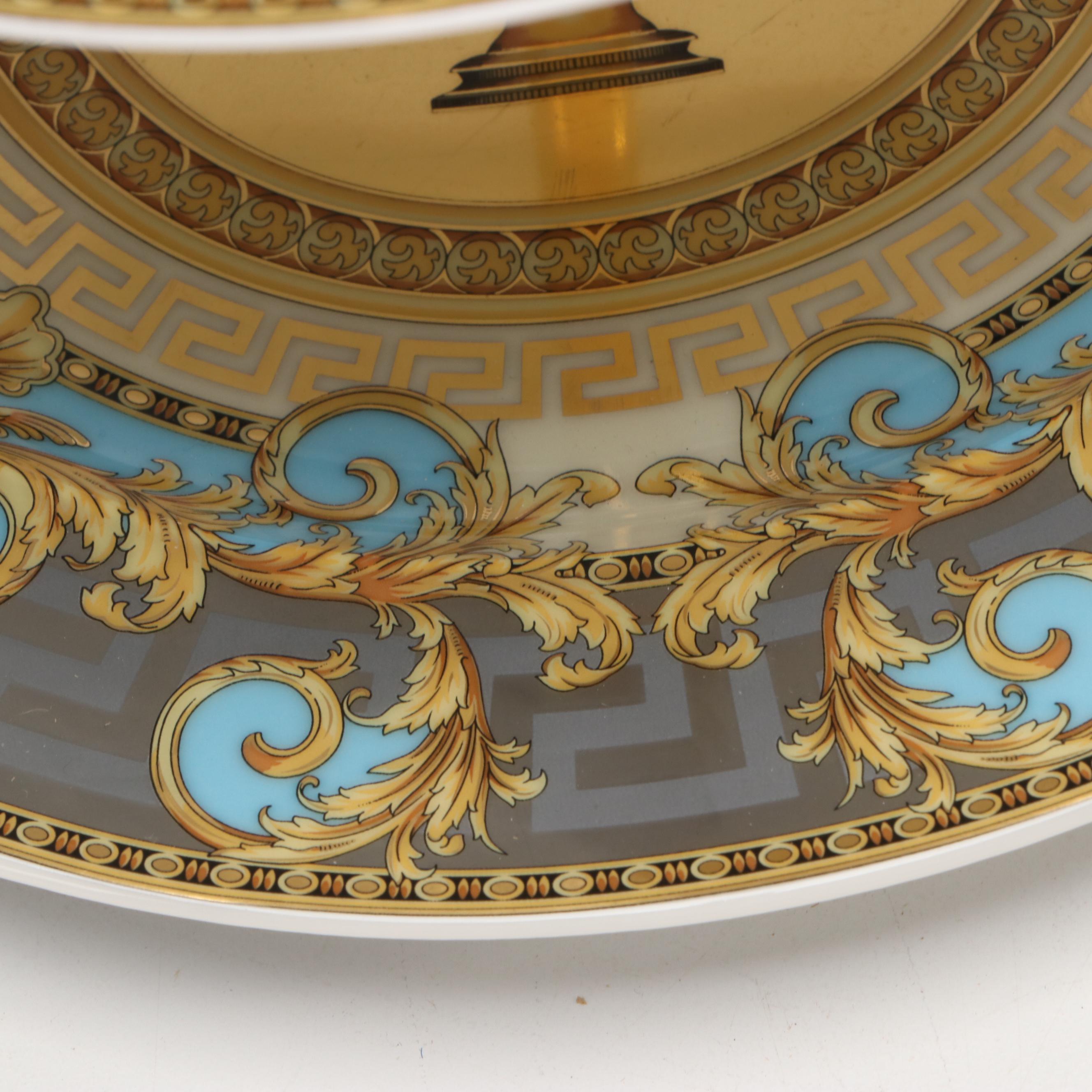Rosenthal for Versace "Prestige Gala le Bleu" Porcelain Tiered Serving Tray
