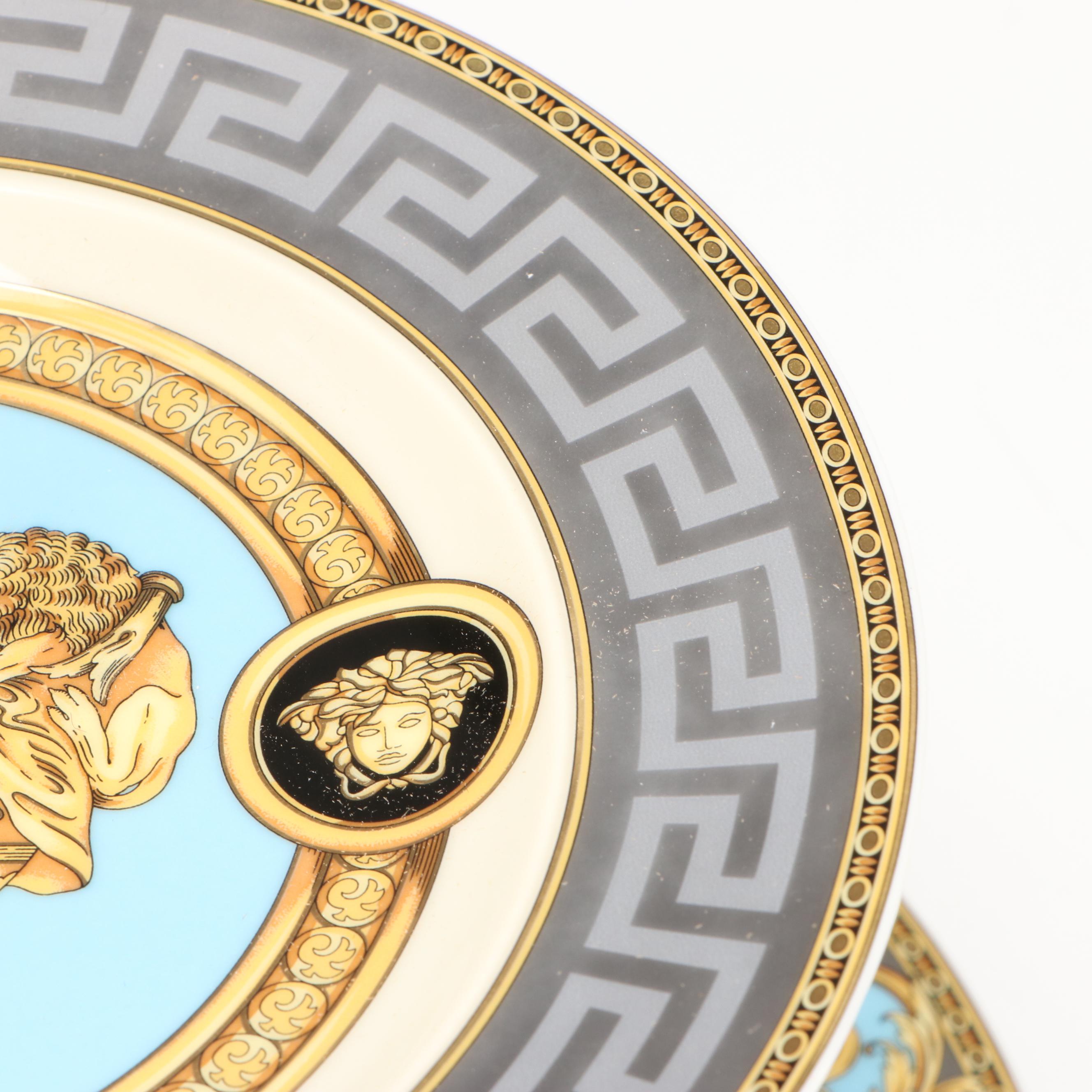 Rosenthal for Versace "Prestige Gala le Bleu" Porcelain Tiered Serving Tray