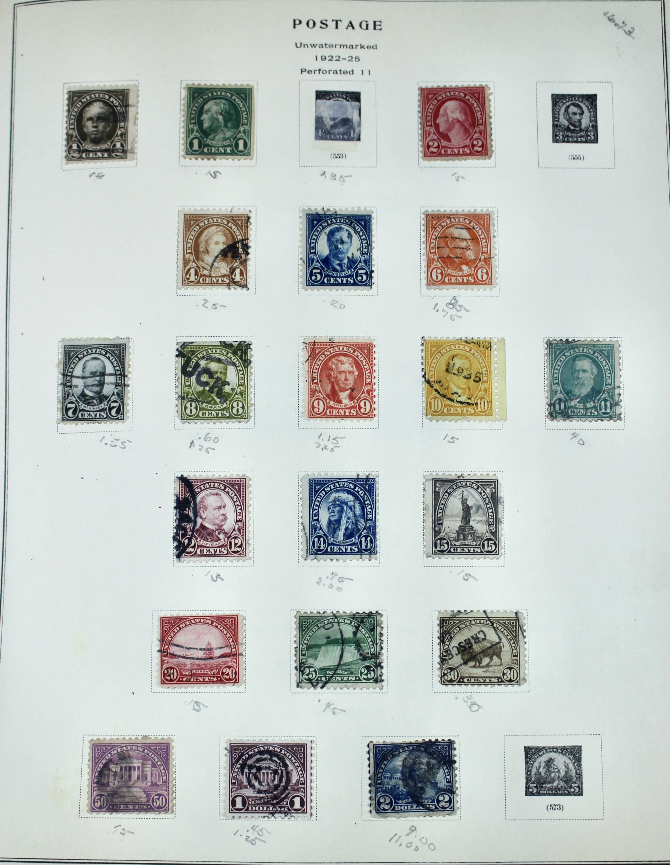 Old U.S. Postage Stamp  Collection, 1861 to 1940