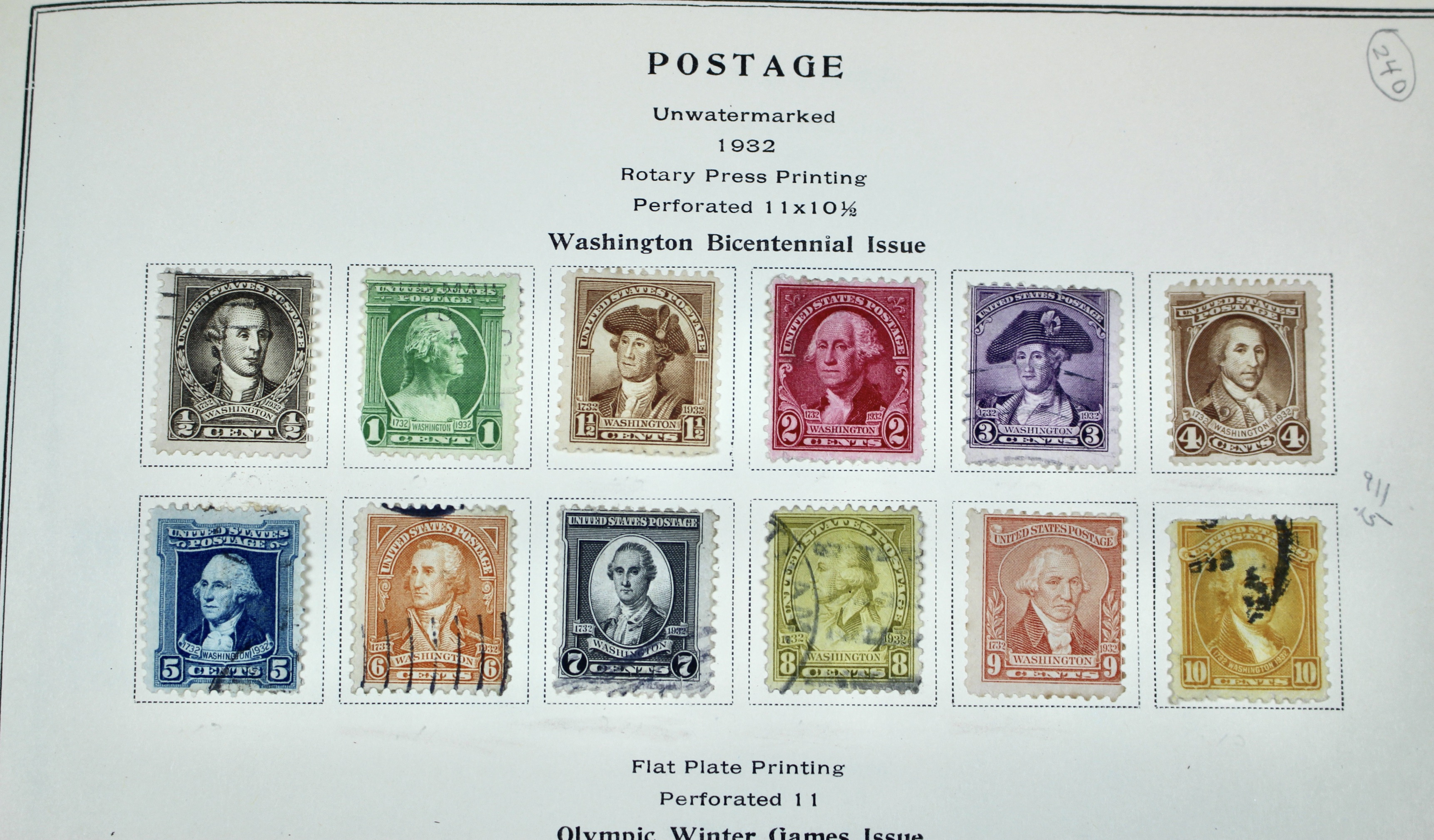 Old U.S. Postage Stamp  Collection, 1861 to 1940