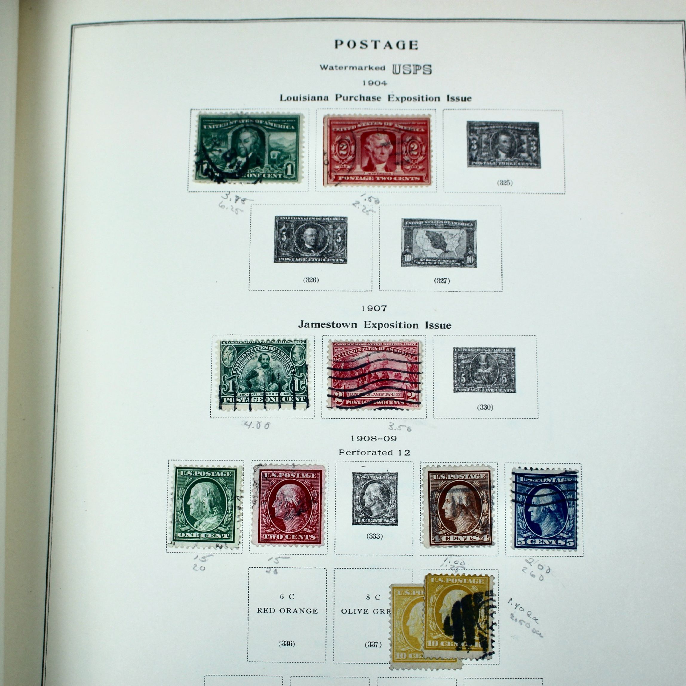Old U.S. Postage Stamp  Collection, 1861 to 1940