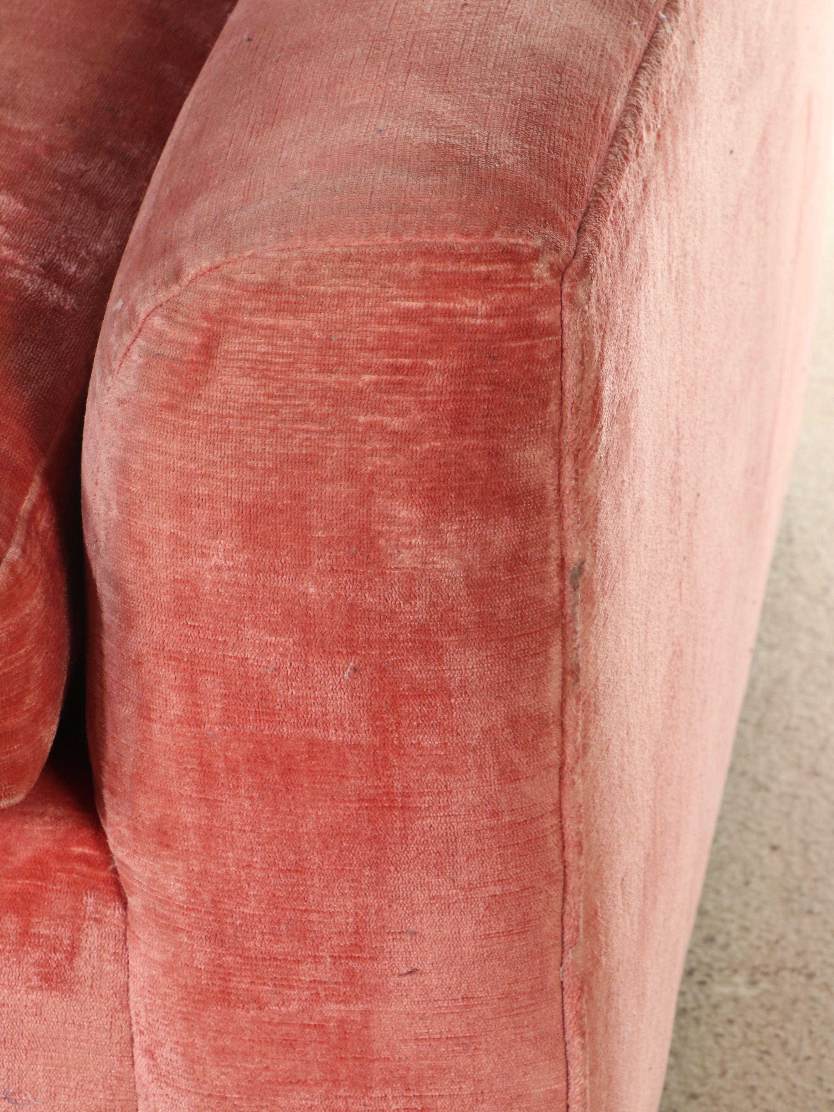 Coral Velvet Upholstered Sofa