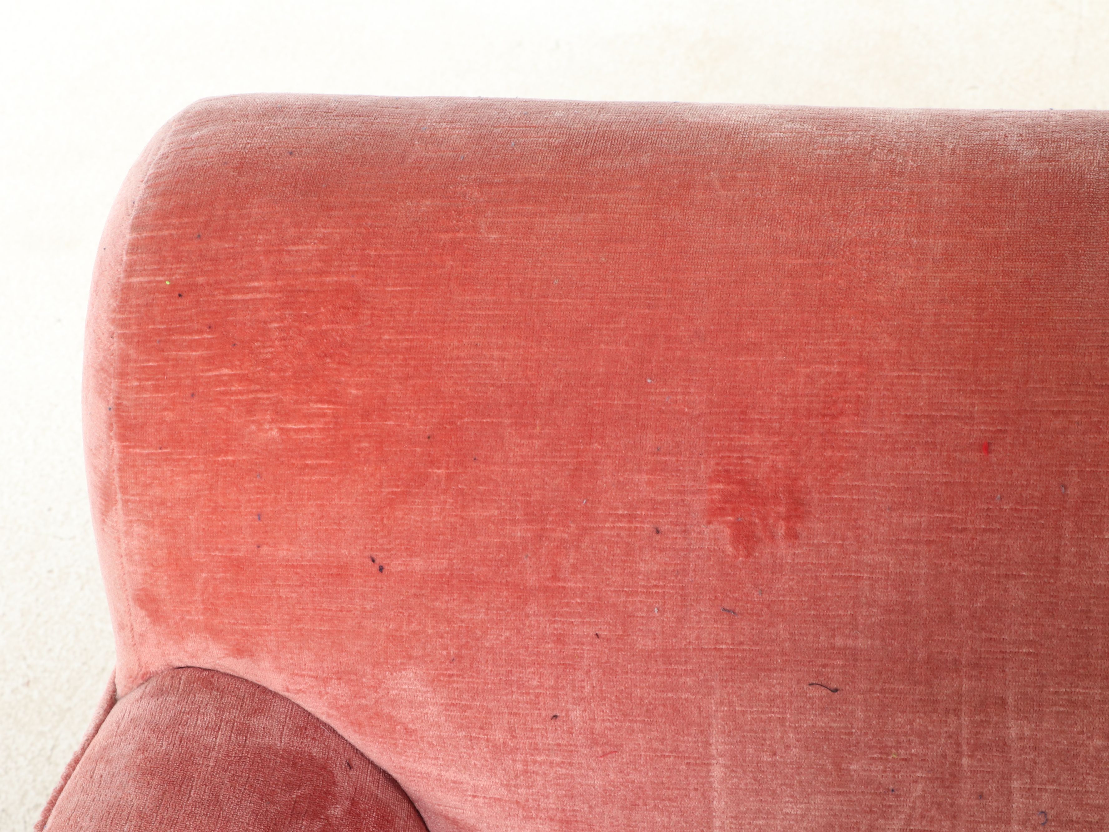 Coral Velvet Upholstered Sofa